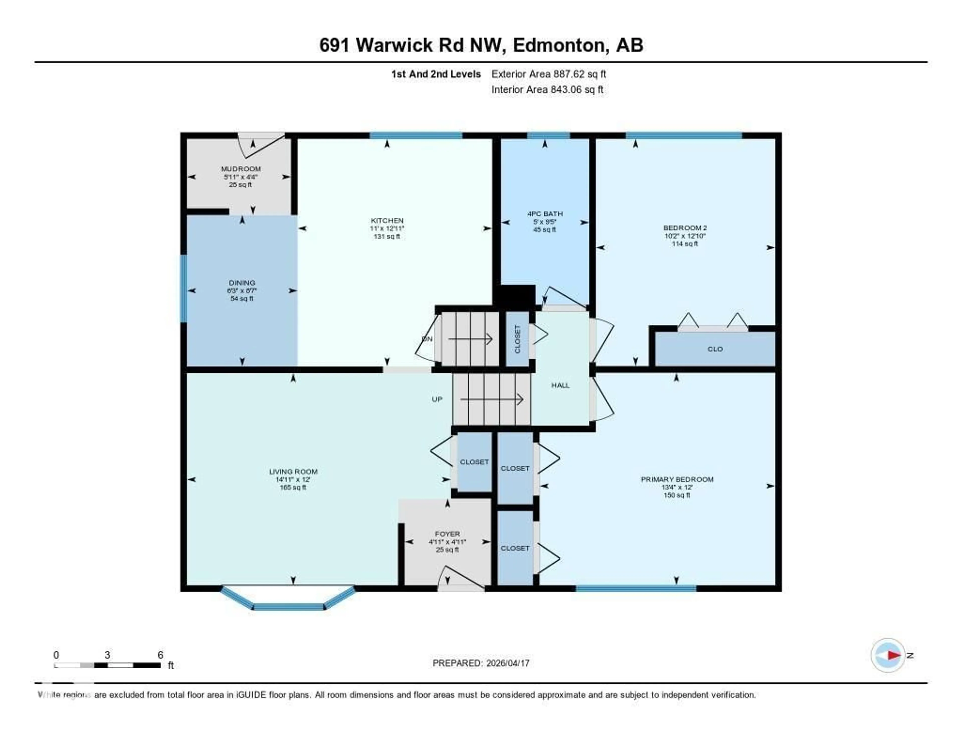 Floor plan for 691 WARWICK RD, Edmonton Alberta T5X4R2