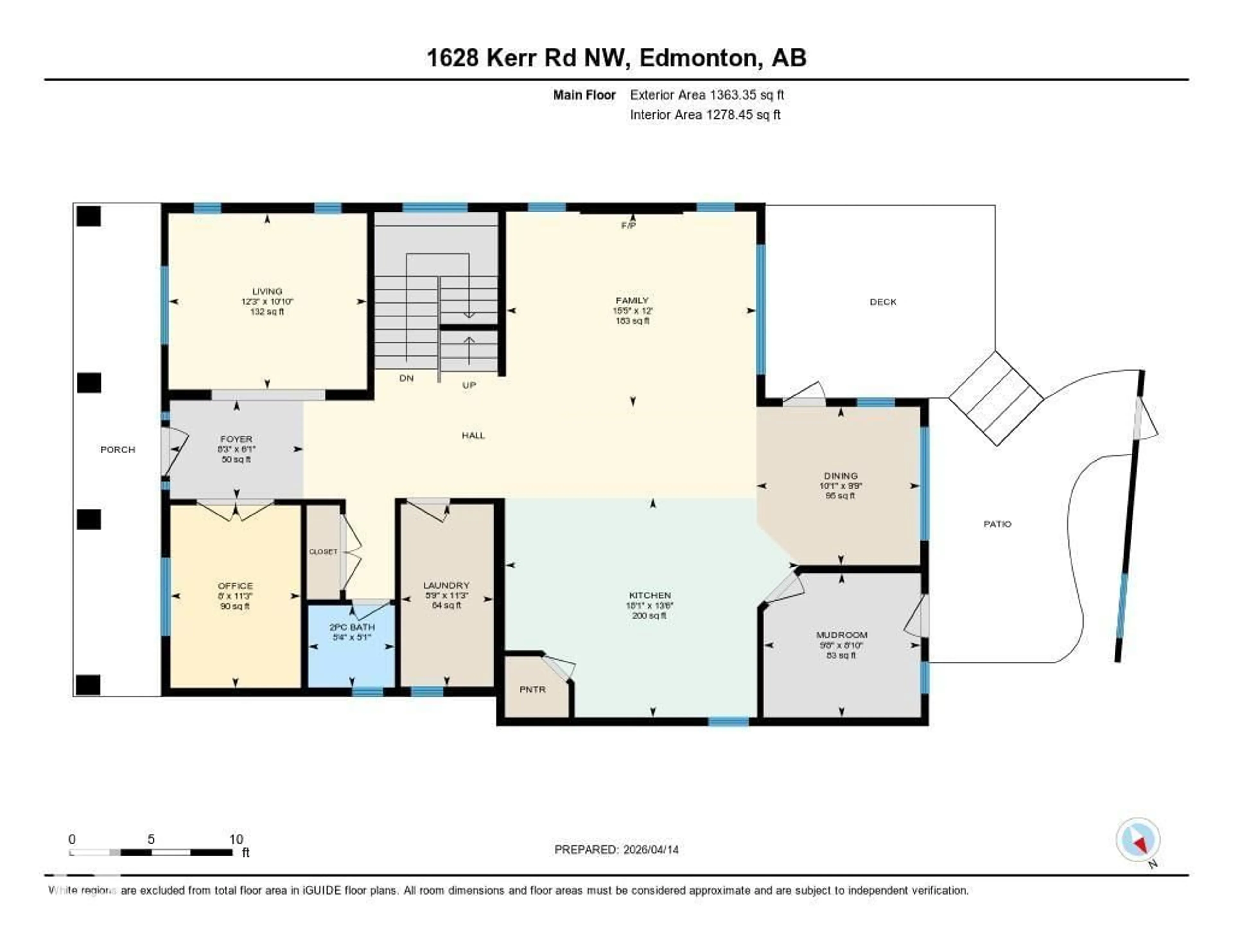 Floor plan for 1628 KERR RD, Edmonton Alberta T5E4A7