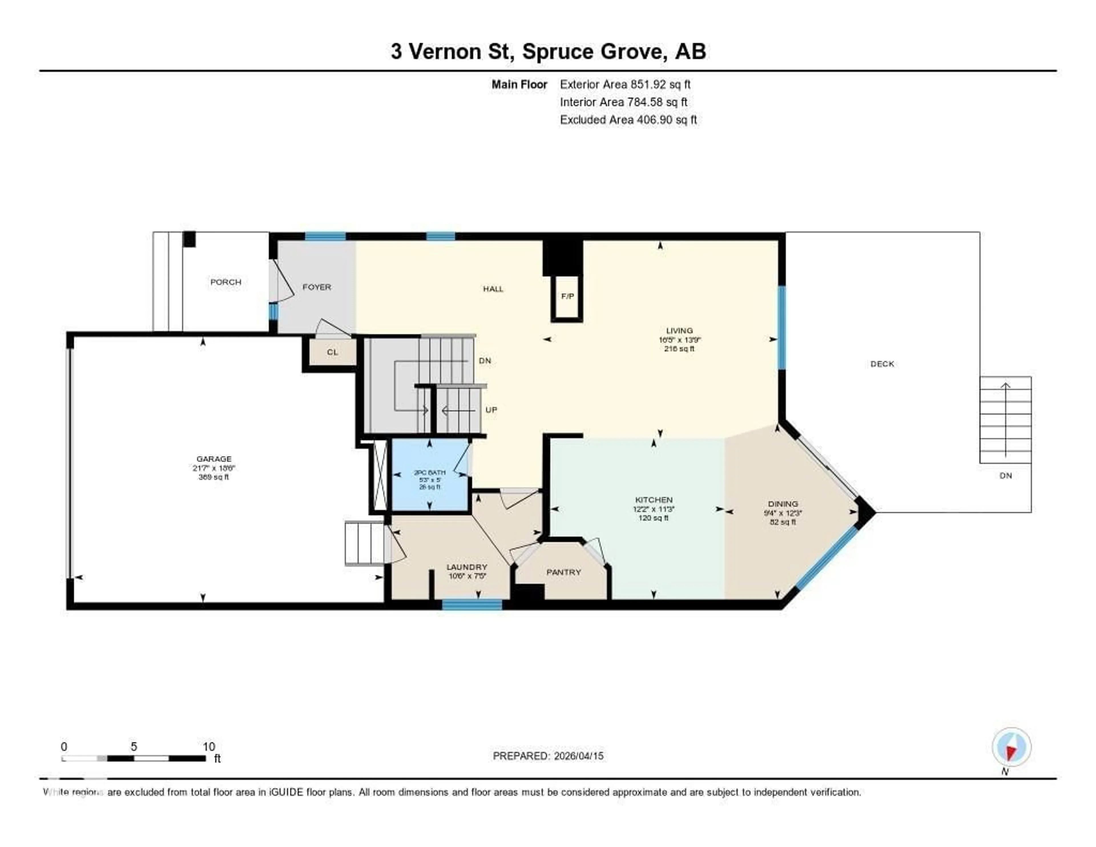 Floor plan for 3 VERNON ST, Spruce Grove Alberta T7X0B5