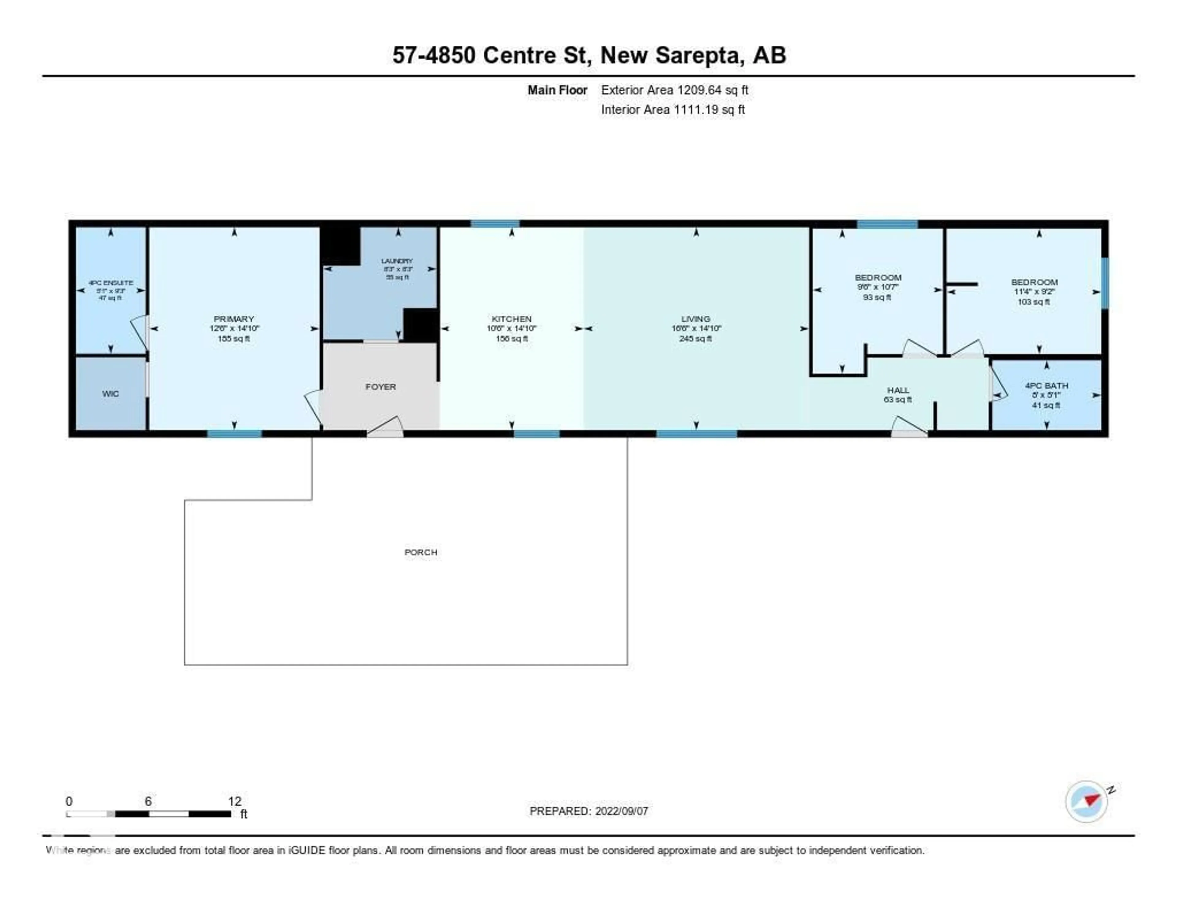 Floor plan for #57 - 4850 CENTRE, New Sarepta Alberta T0B3M0