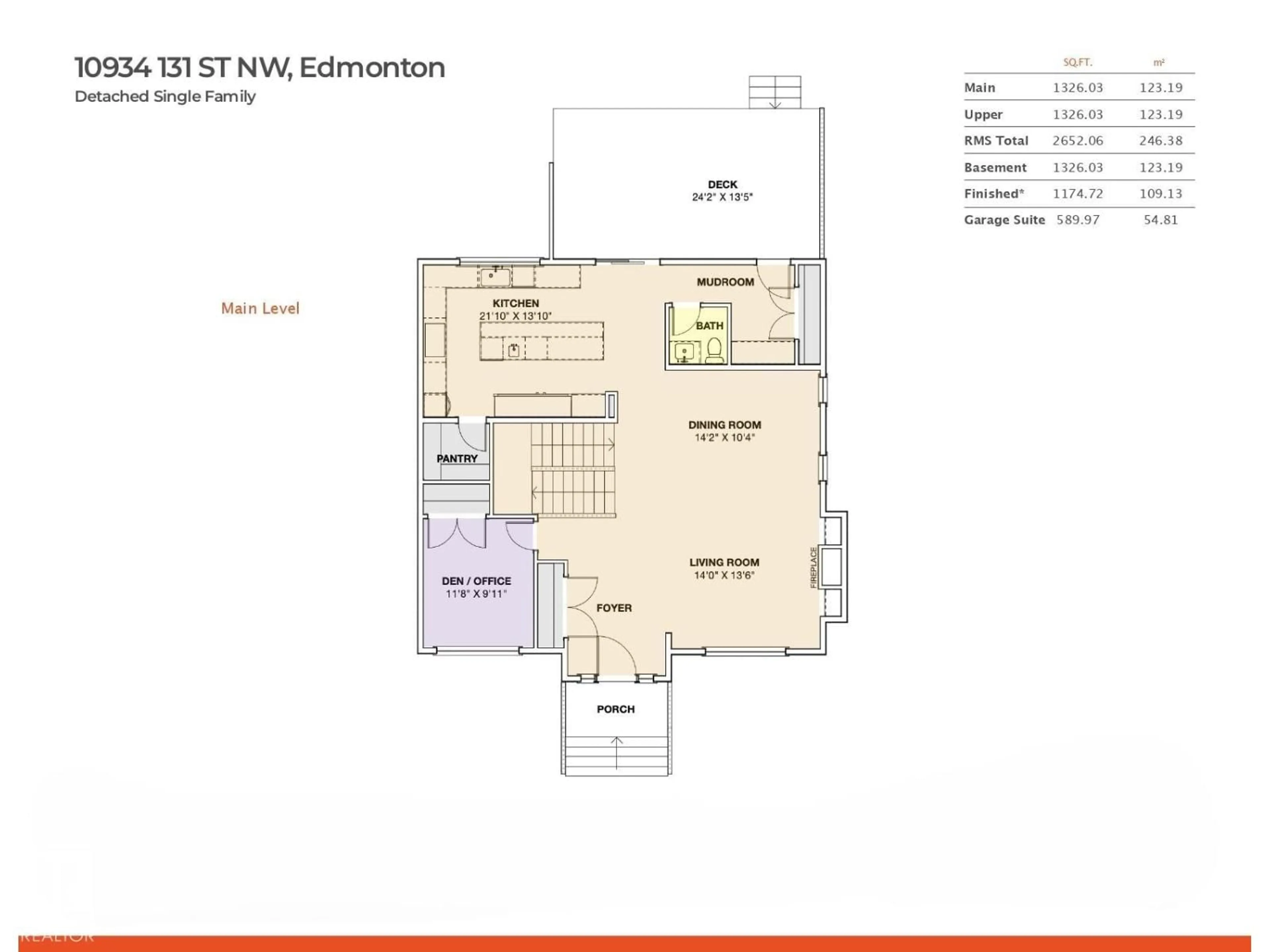Floor plan for NW - 10934 131 ST, Edmonton Alberta T5M1B4