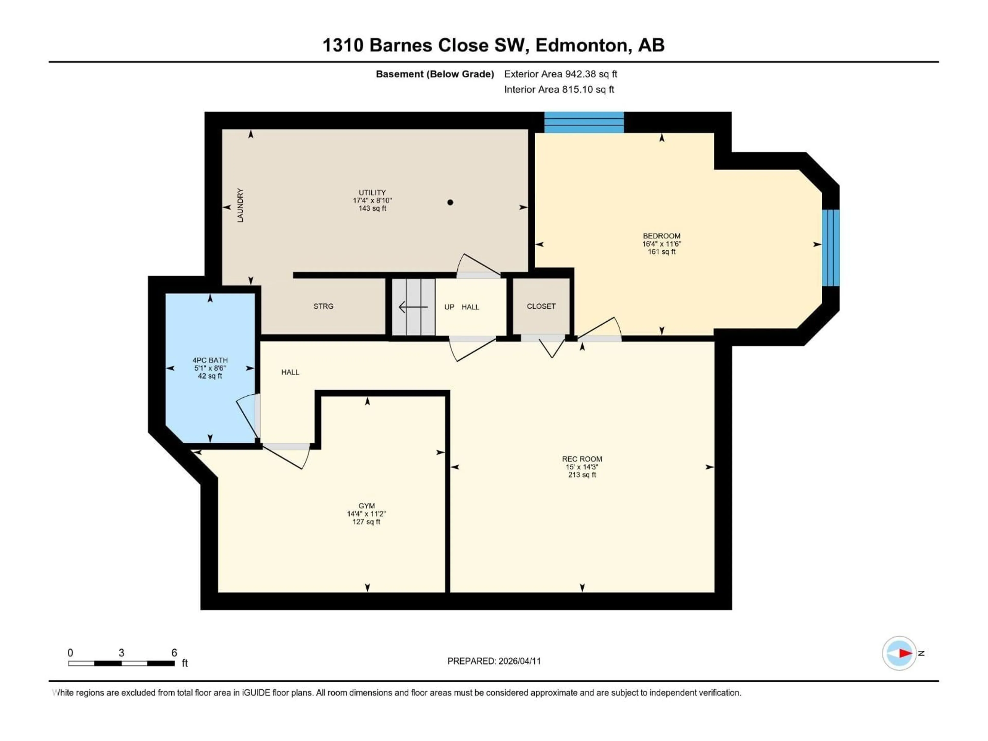 Floor plan for 1310 BARNES CL, Edmonton Alberta T6W1E5
