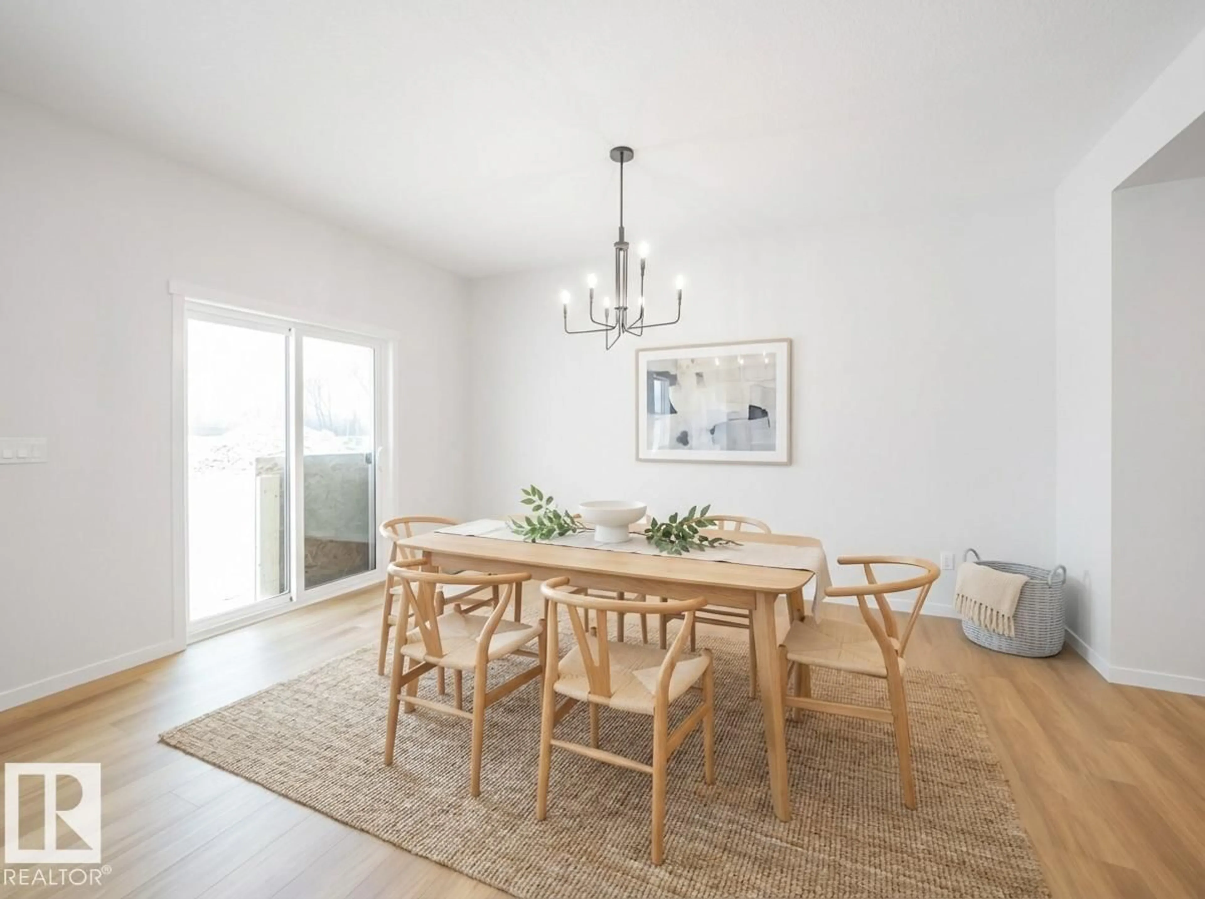 Dining room, wood/laminate floor for 19430 22A AV, Edmonton Alberta T6M3J2