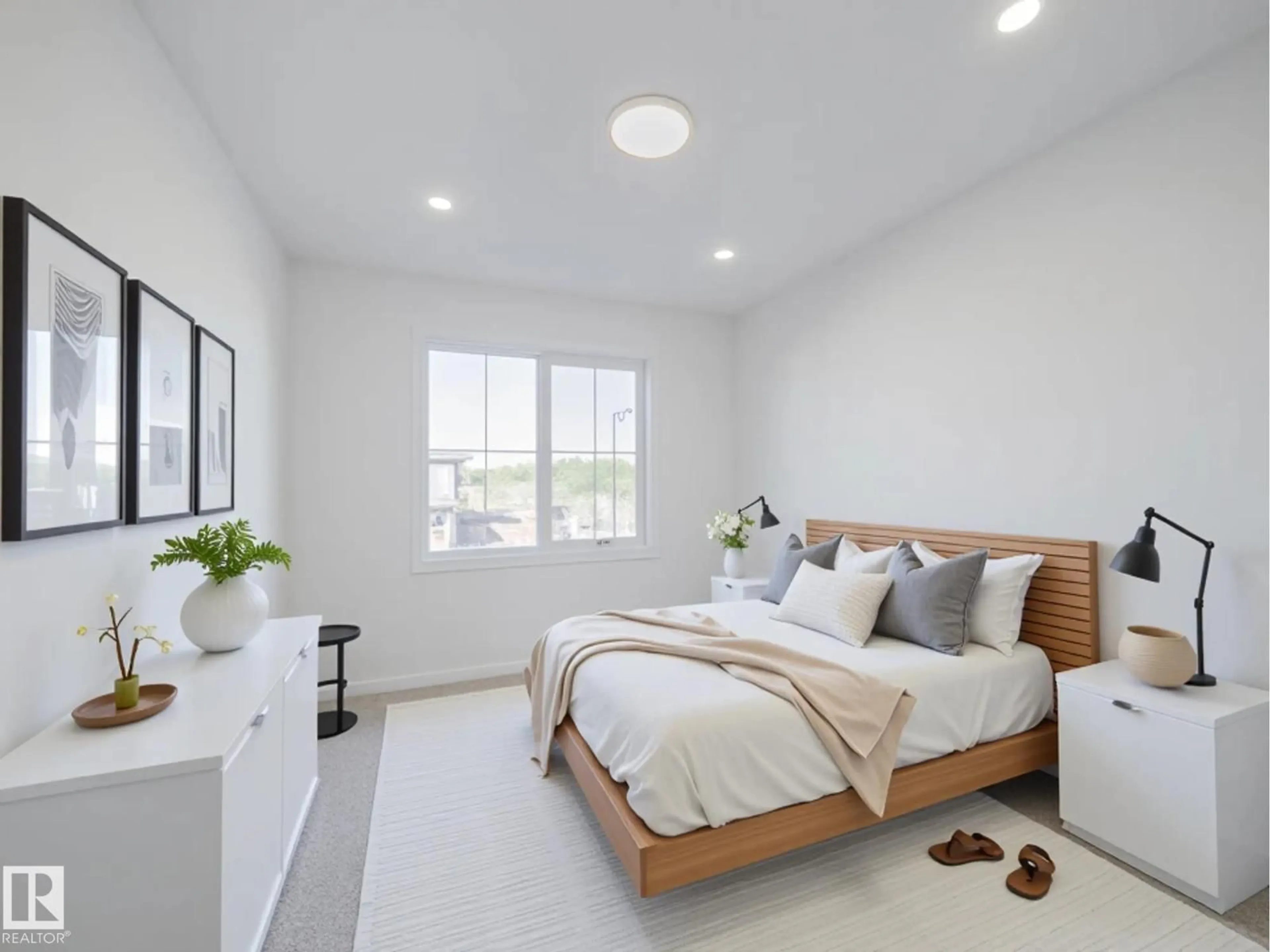 Bedroom with bed, unknown for 17218 4 ST, Edmonton Alberta T5Y4K9