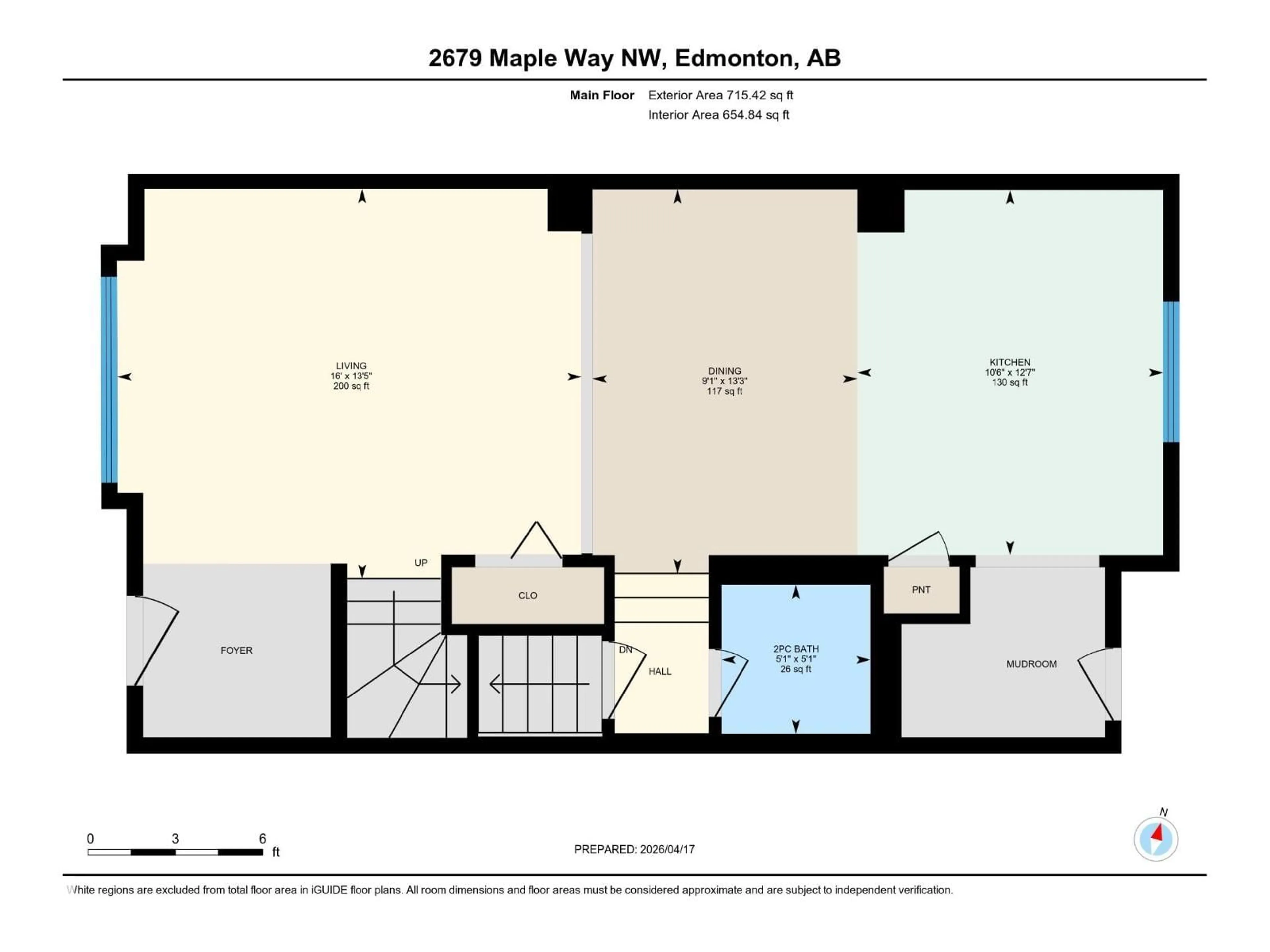 Floor plan for 2679 MAPLE WY, Edmonton Alberta T6T2C8