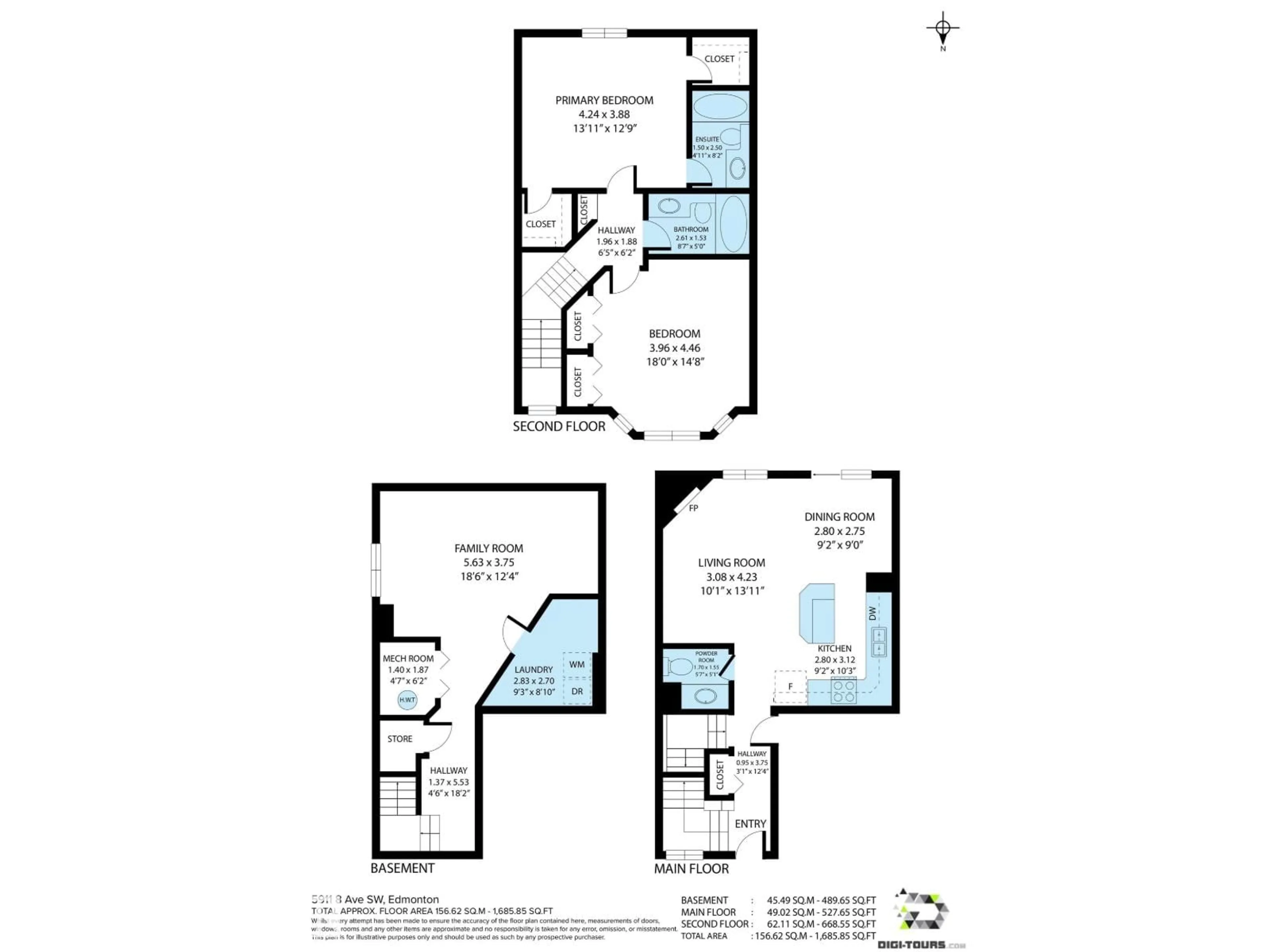 Floor plan for 5911 8 AV SW, Edmonton Alberta T6X0G5