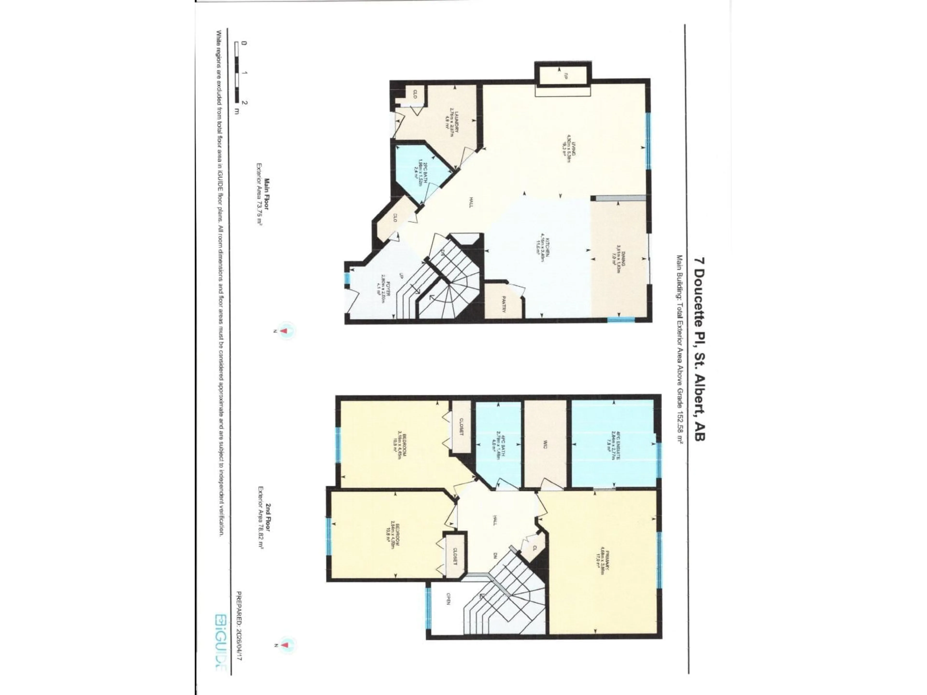 Floor plan for 7 DOUCETTE PL, St. Albert Alberta T8N6S7