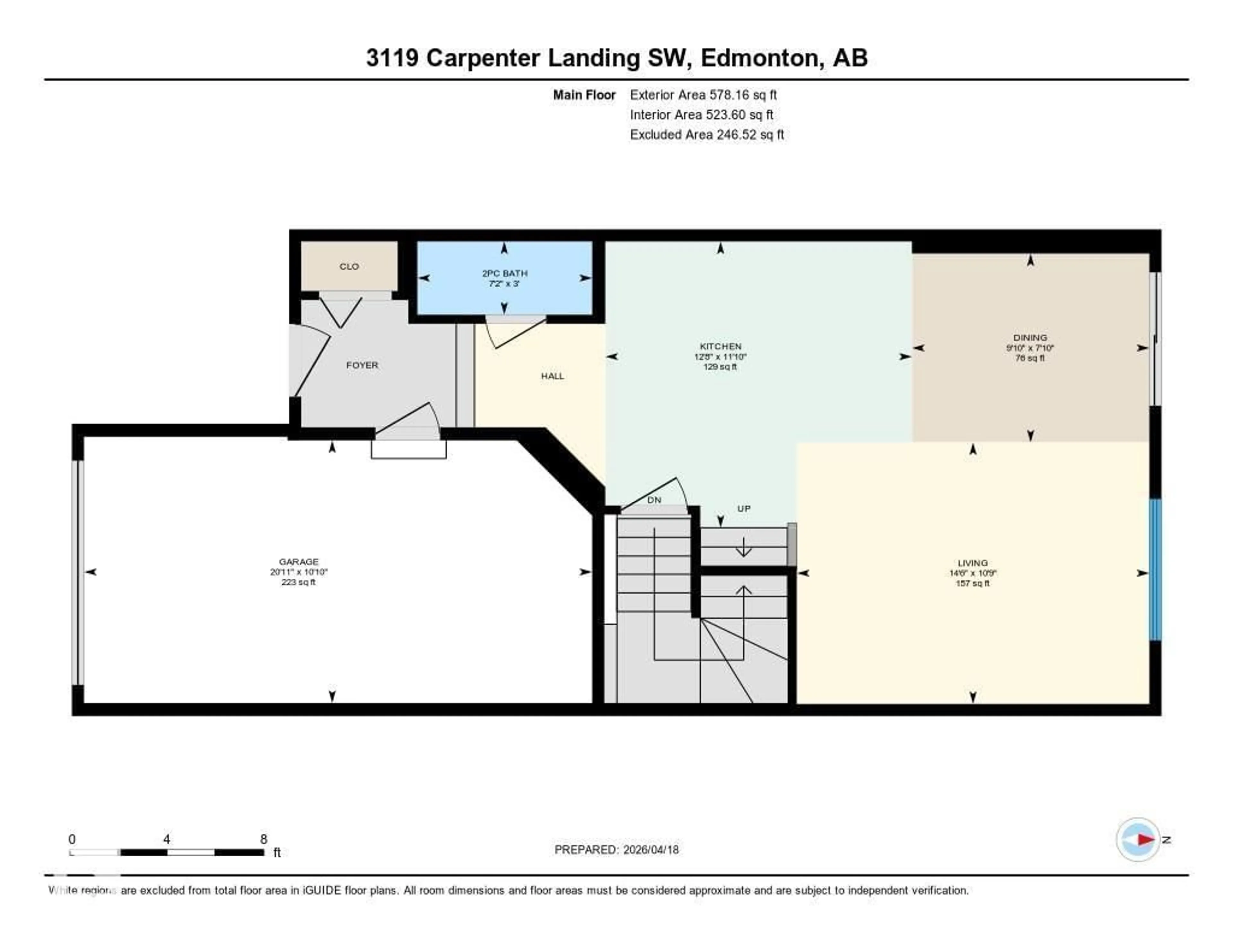 Floor plan for SW - 3119 CARPENTER LANDING LD, Edmonton Alberta T6W2Y8