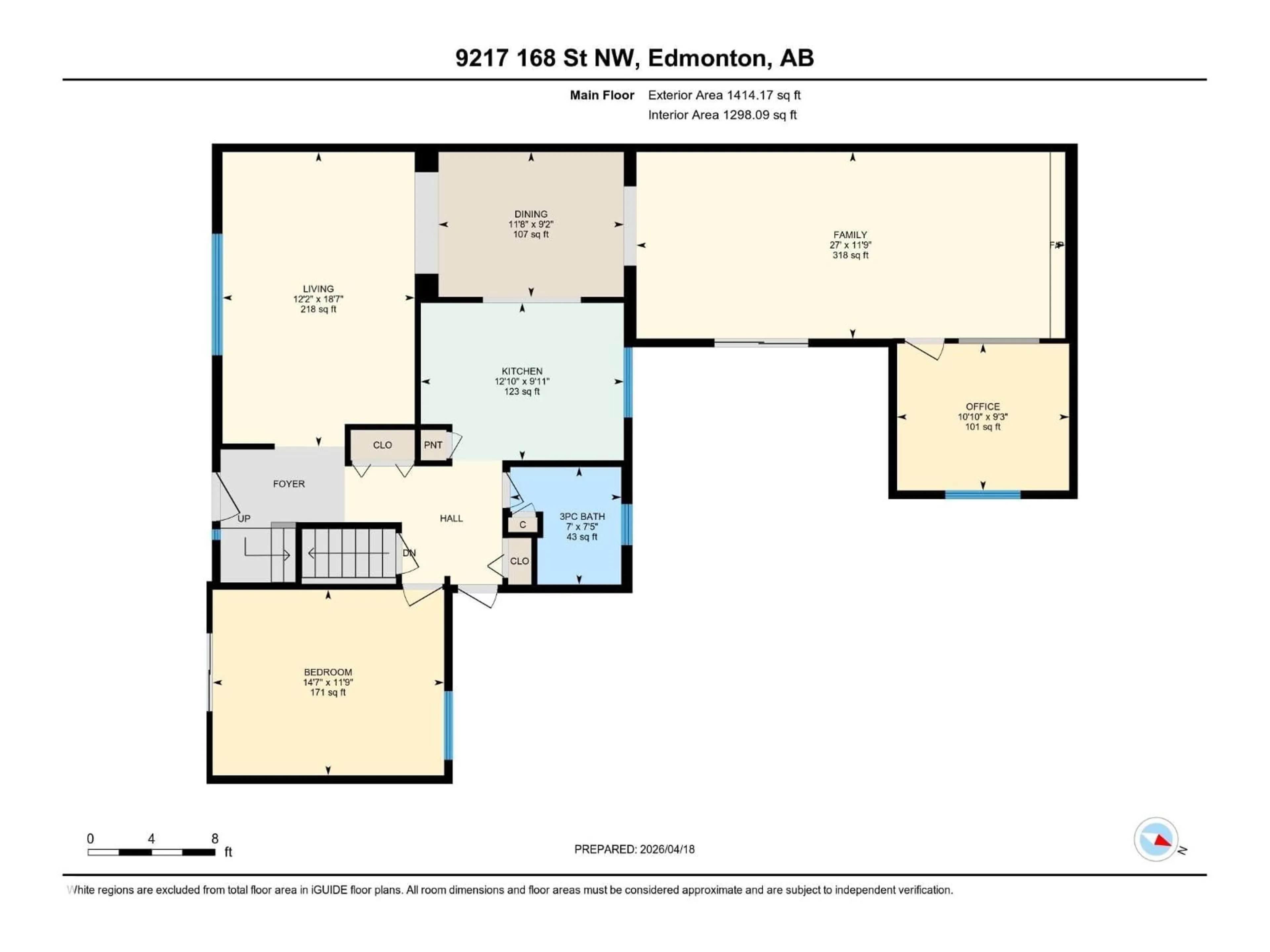 Floor plan for NW - 9217 168 ST, Edmonton Alberta T5R2V8