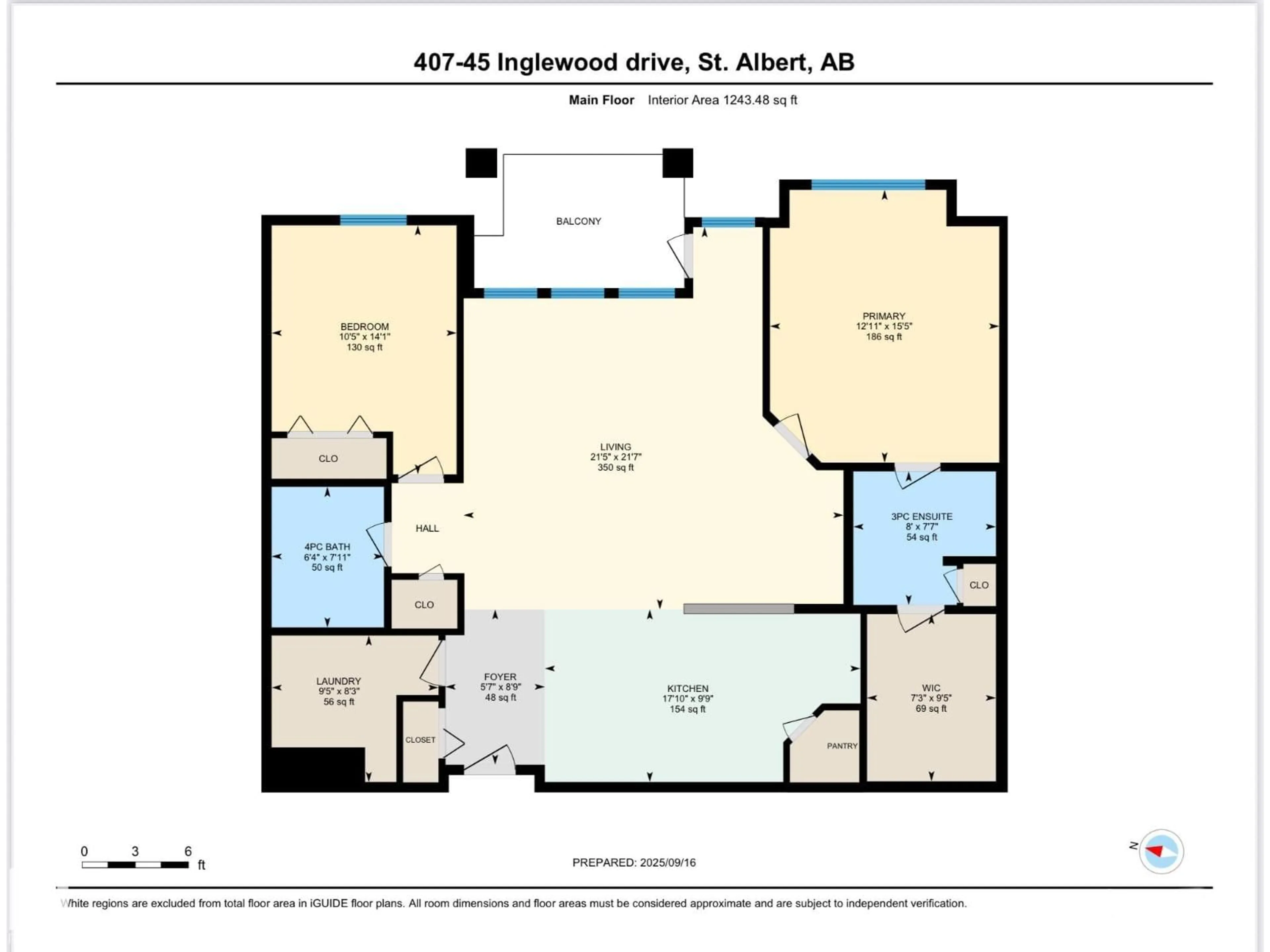 Floor plan for 407 - 45 INGLEWOOD DR, St. Albert Alberta T8N0B6