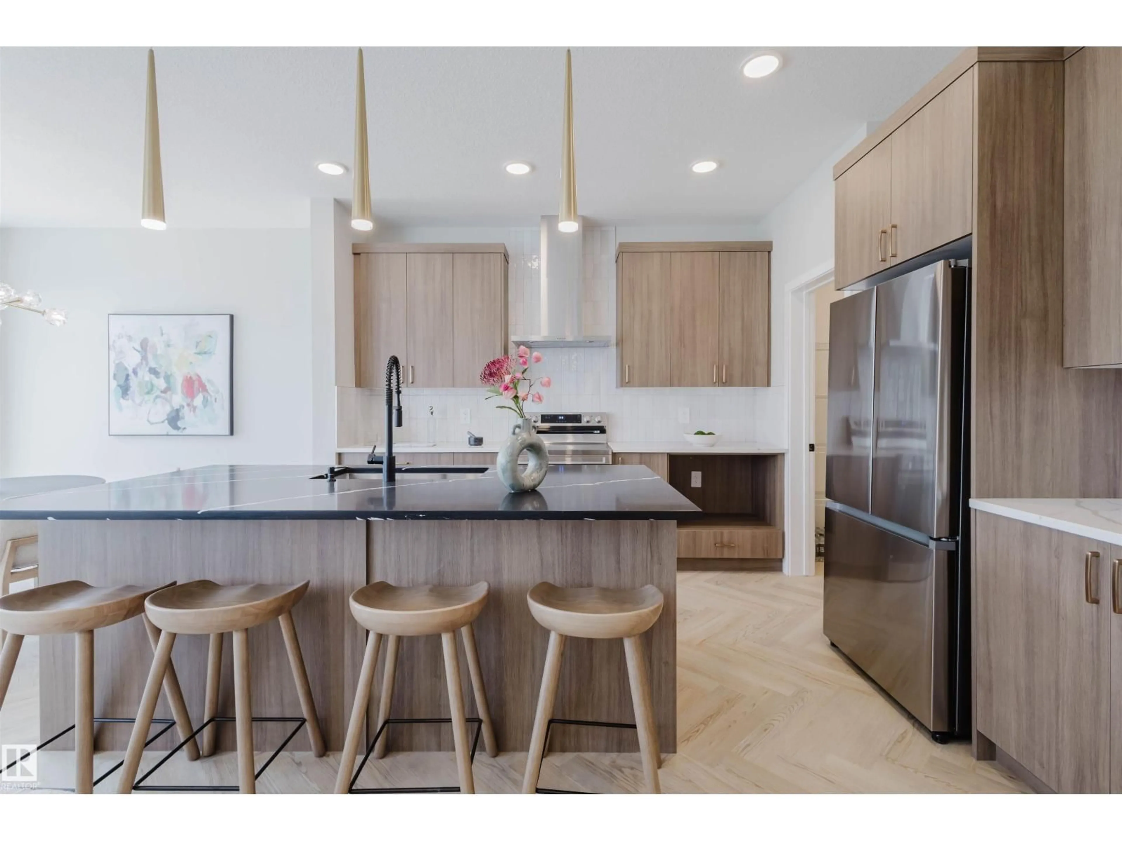 Contemporary kitchen, ceramic/tile floor for 27 CESSY ST, St. Albert Alberta T8T2E2