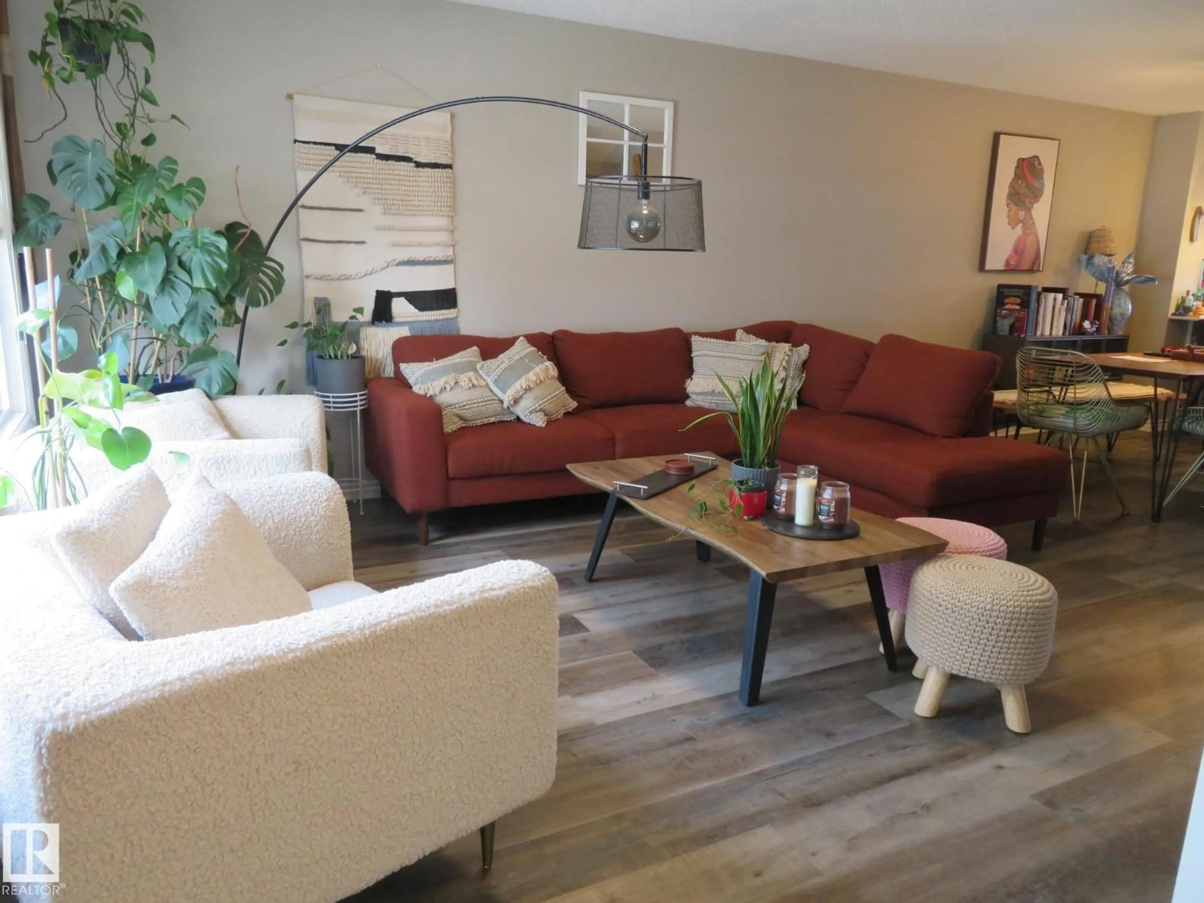 Living room with furniture, wood/laminate floor for 5361 ADMIRAL GIROUARD ST, Edmonton Alberta T5E6X5