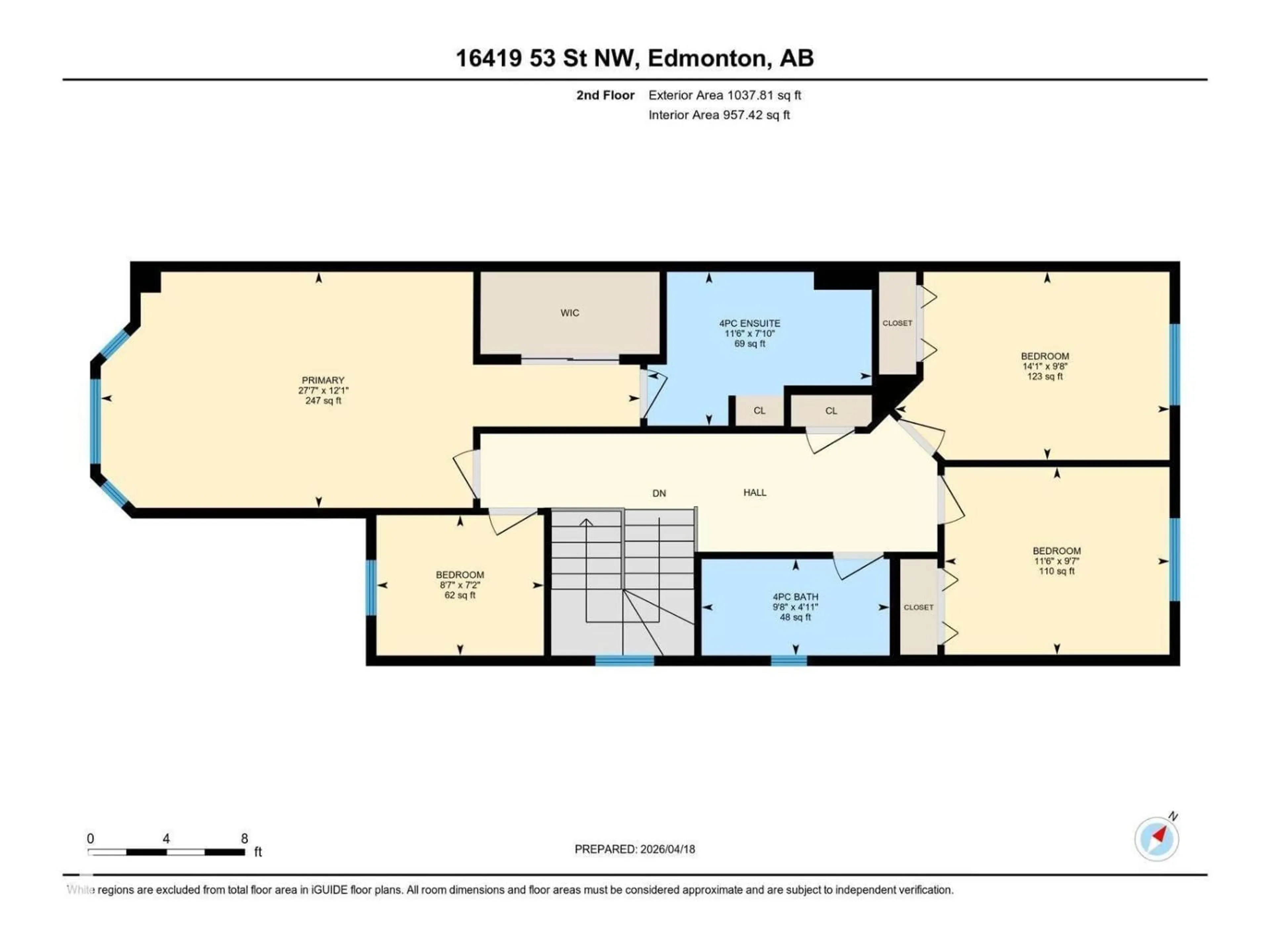 Floor plan for 16419 53 ST, Edmonton Alberta T5Y0H4