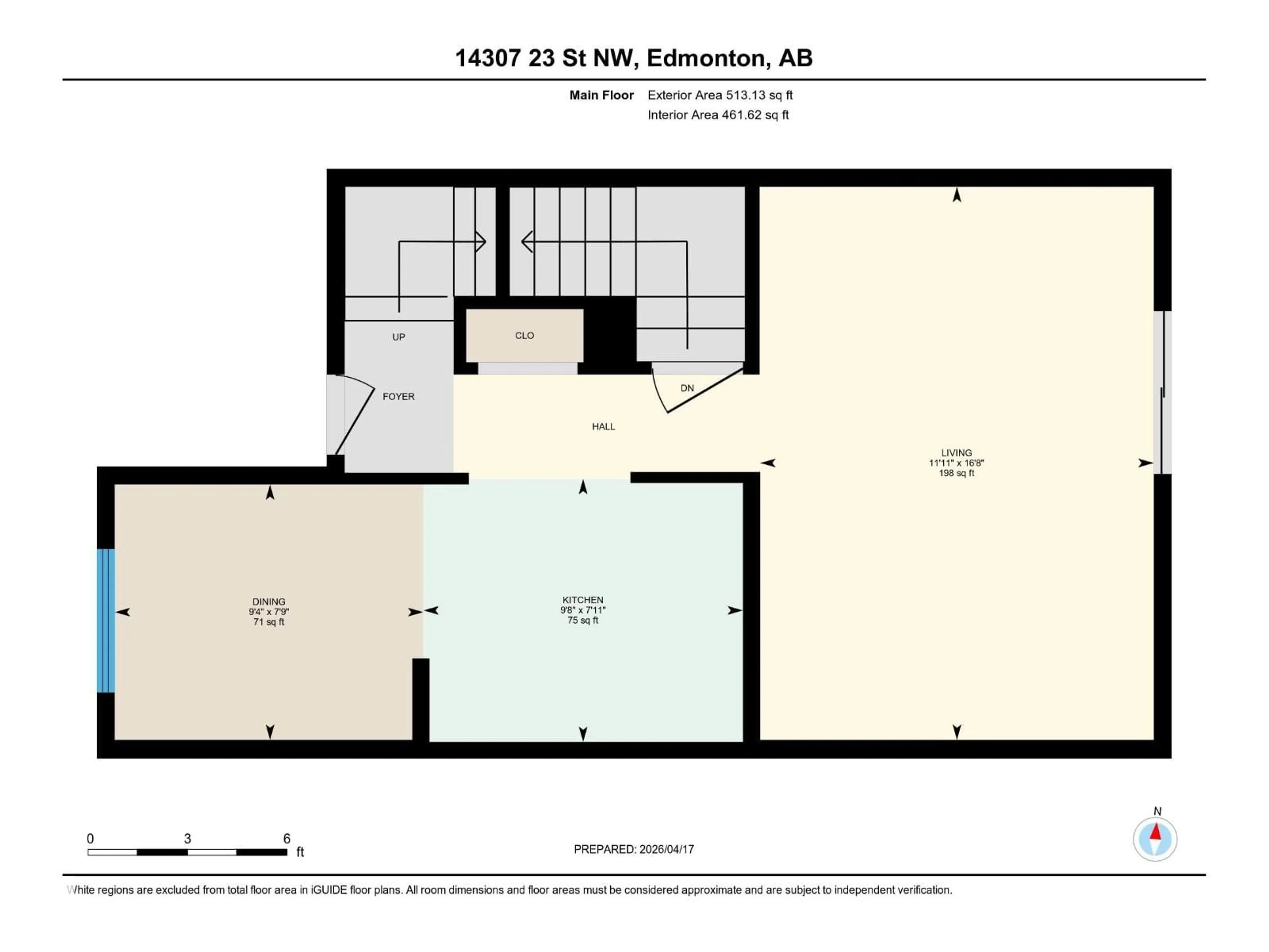 Floor plan for NW - 14307 23 ST, Edmonton Alberta T5Y1N1