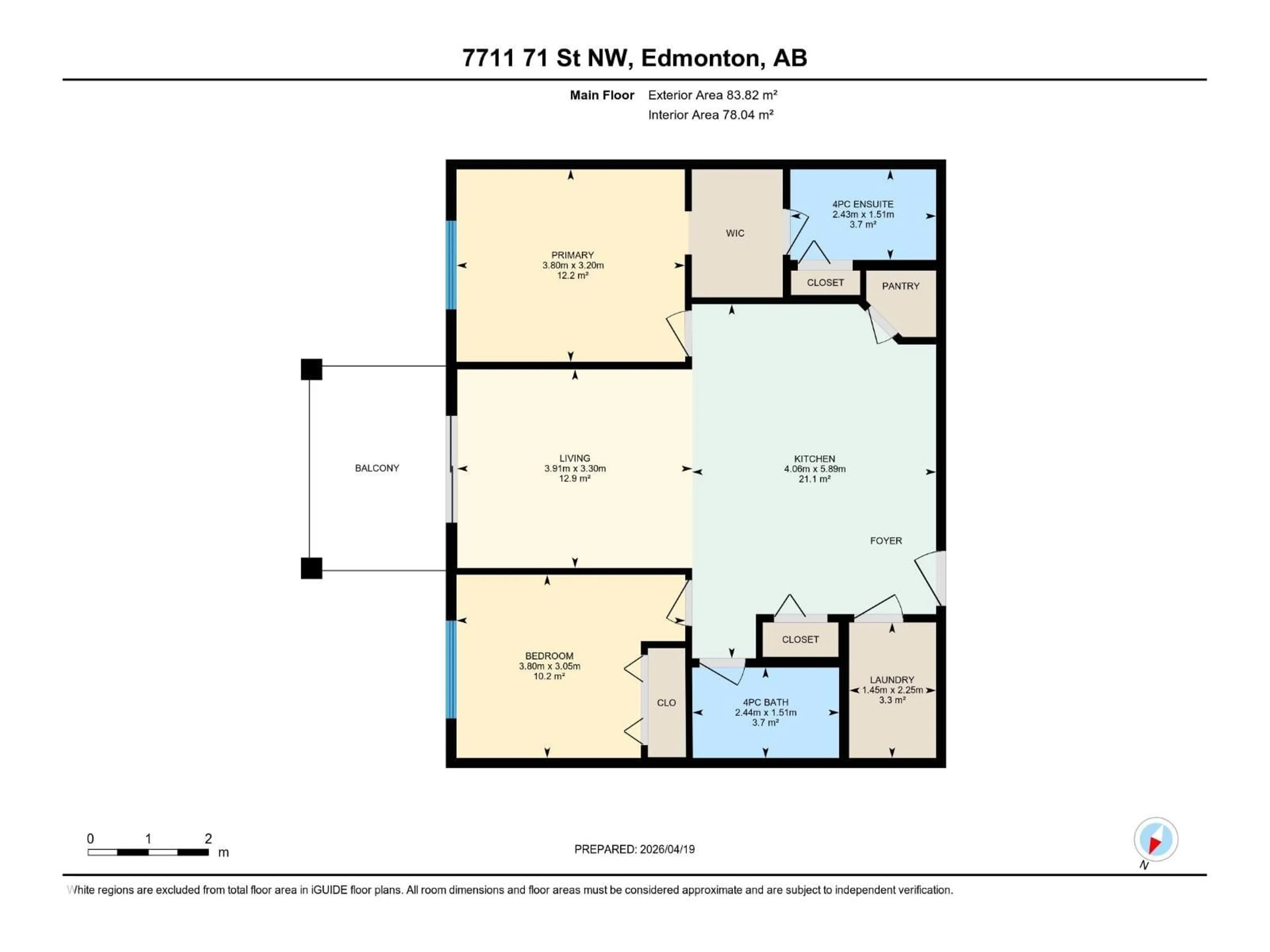 Floor plan for 313 7711 71 ST NW, Edmonton Alberta T6B3W3