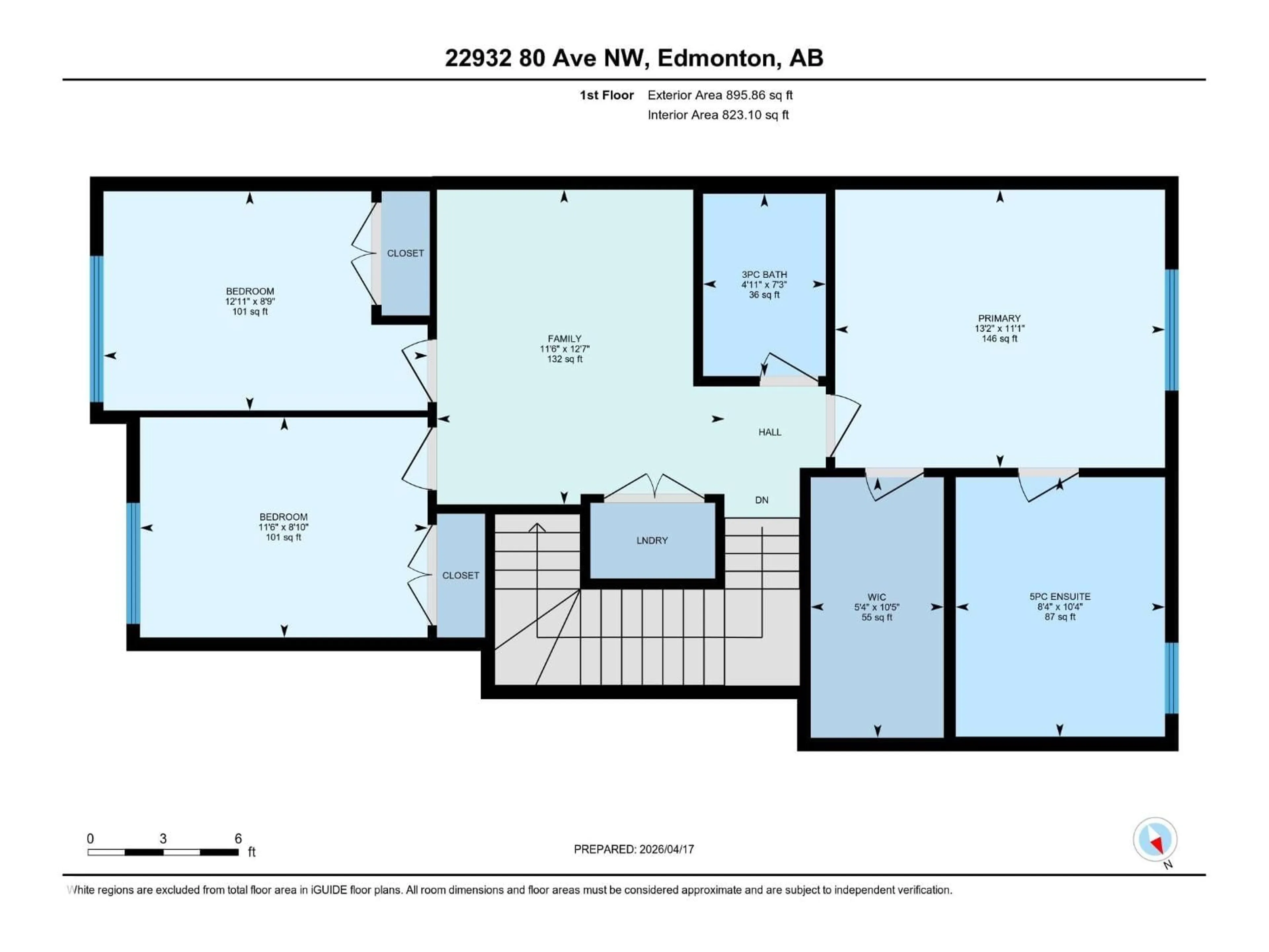 Floor plan for 22932 80 AV, Edmonton Alberta T5T7Y1