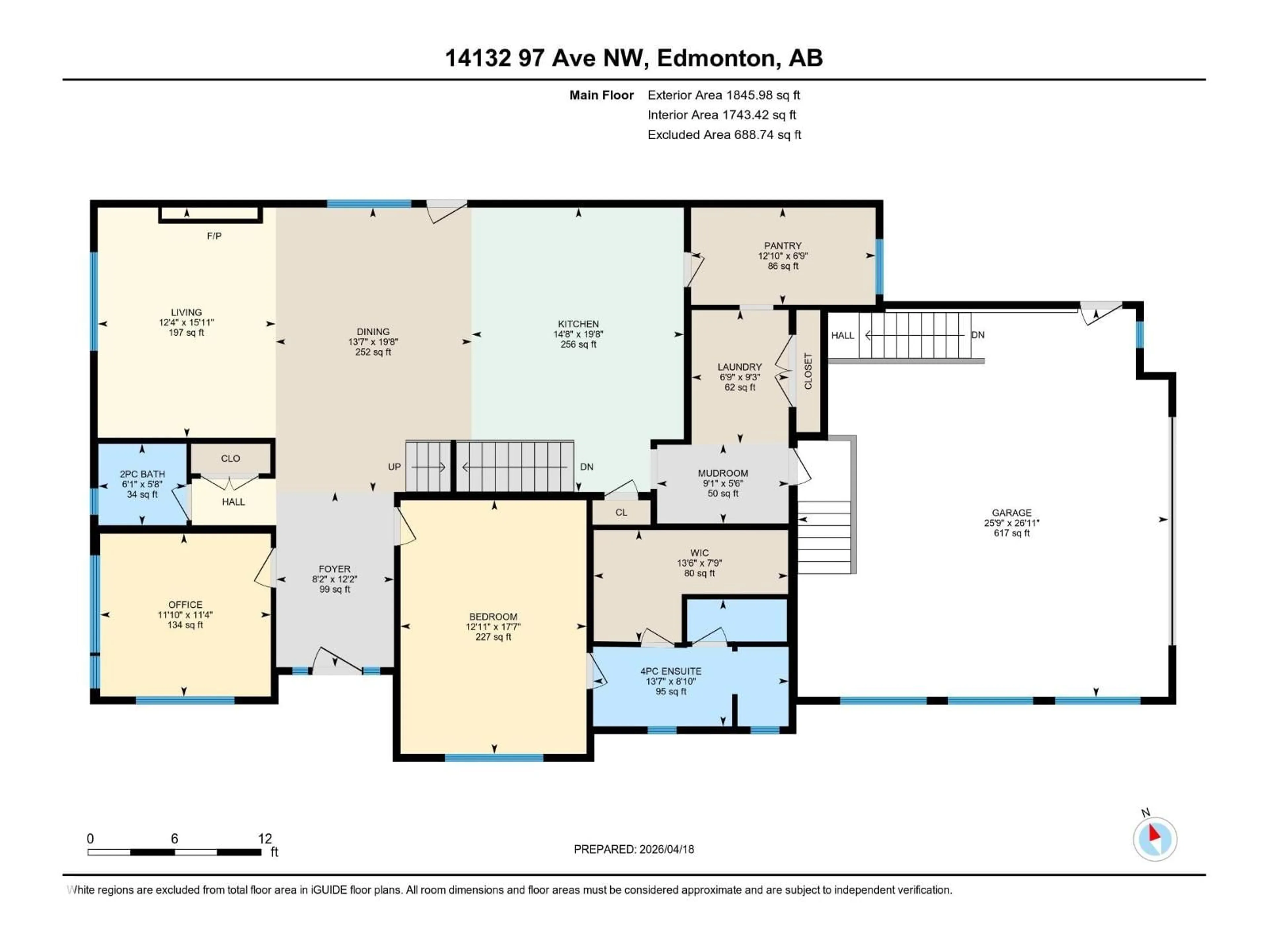 Floor plan for 14132 97 AV, Edmonton Alberta T5N0C9
