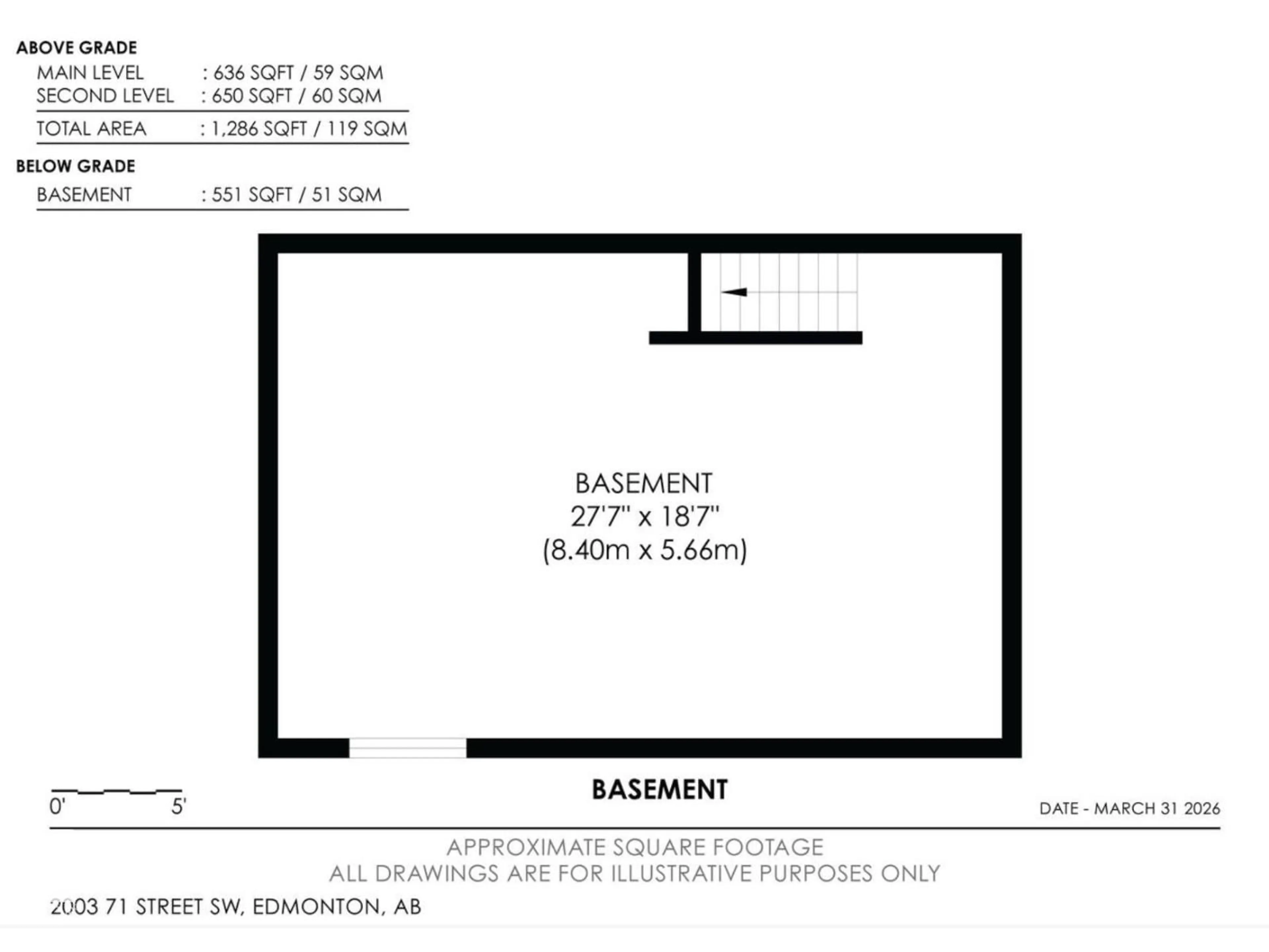 Floor plan for SW - 2003 71 ST, Edmonton Alberta T6X0K2