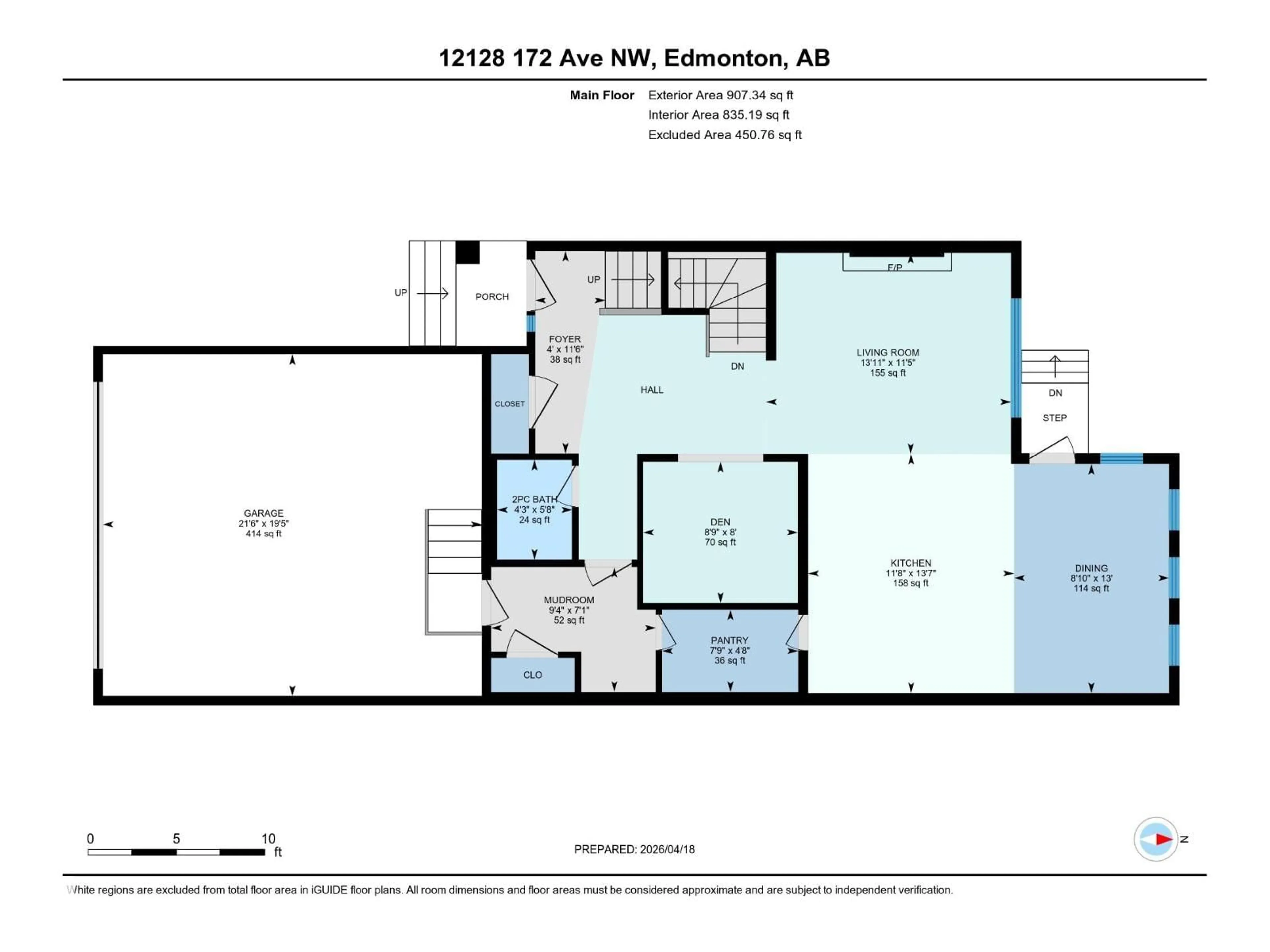 Floor plan for NW - 12128 172 AV, Edmonton Alberta T5X0H3