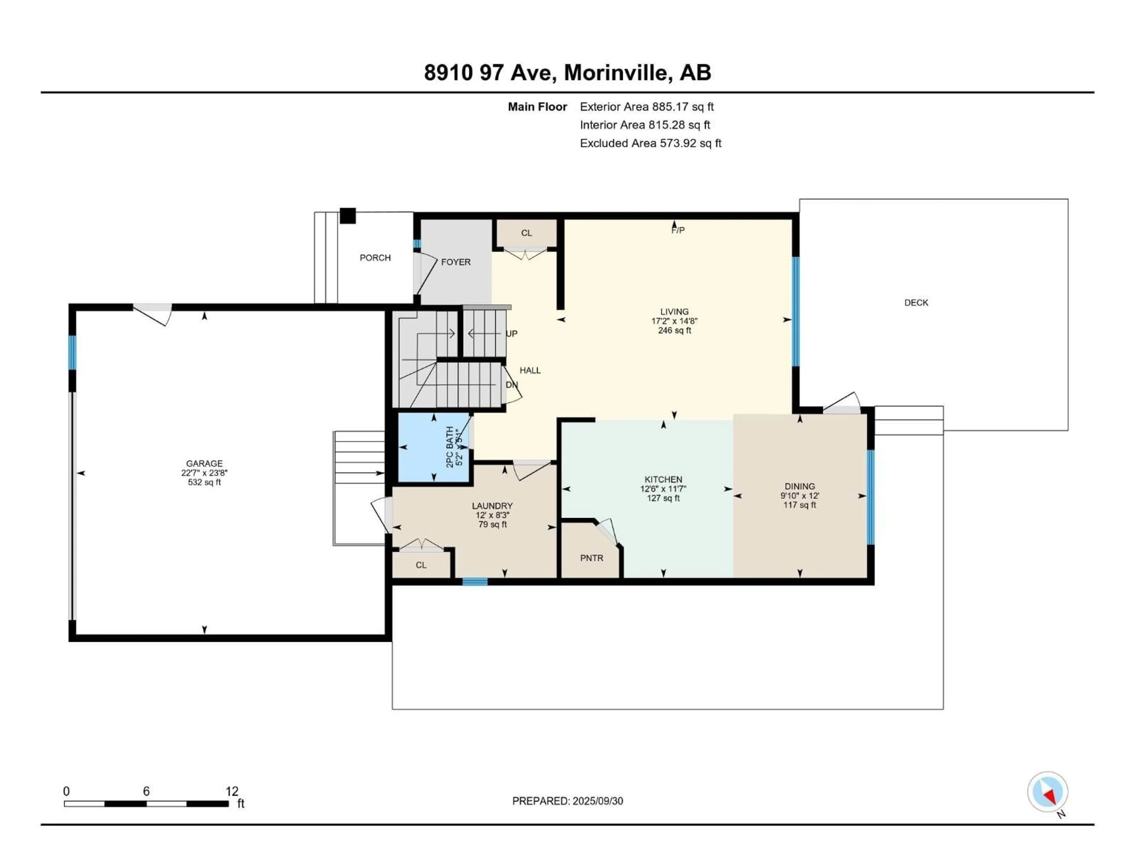 Floor plan for 8910 97 AV, Morinville Alberta T8R2N7