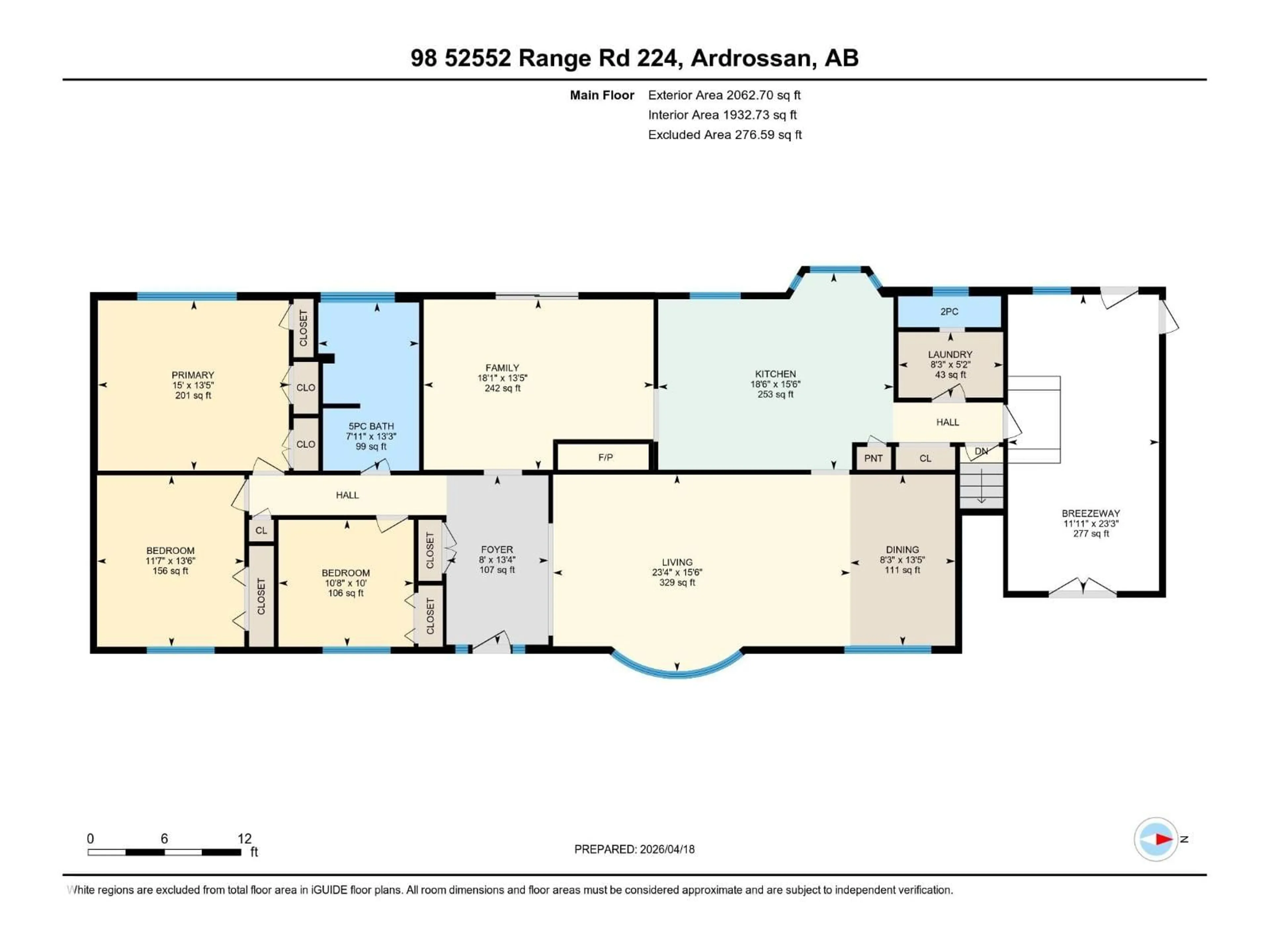 Floor plan for 52552 - 98 RGE ROAD 224 RGE ROAD, Rural Strathcona County Alberta T8A4R7