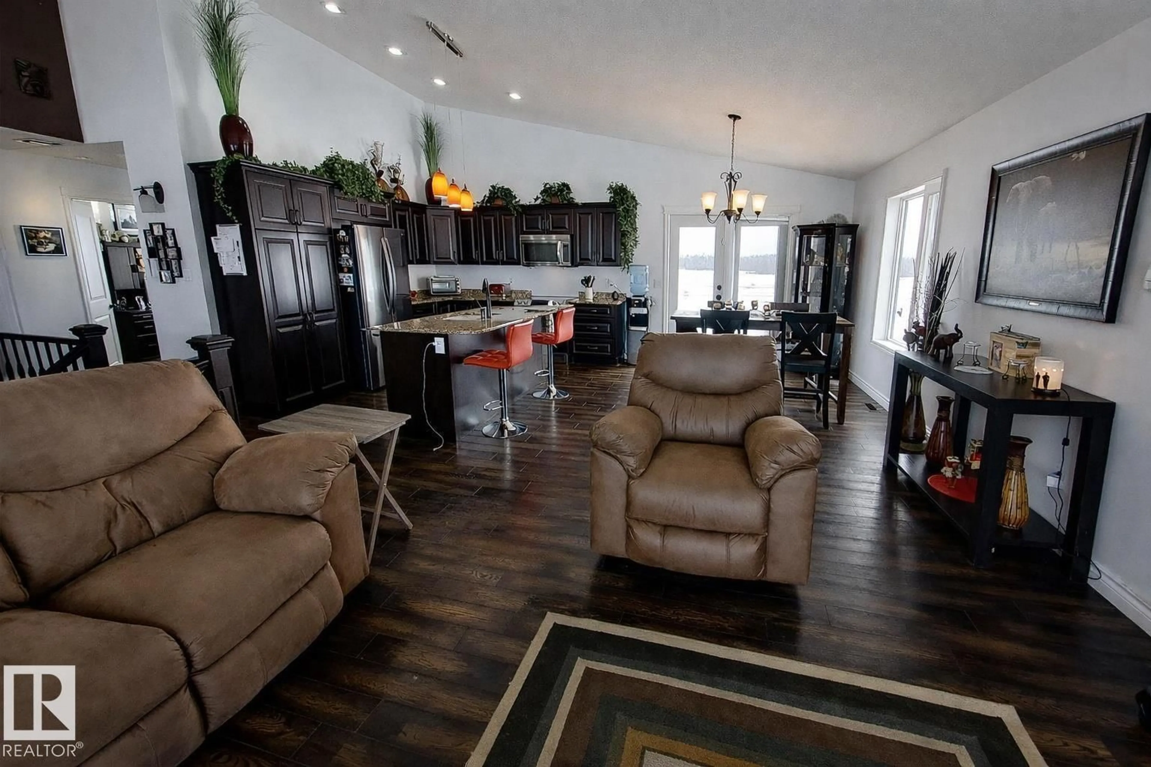 Living room with furniture, wood/laminate floor for 41 42011 TWP 624 RD, Rural Bonnyville M.D. Alberta T9M1P1