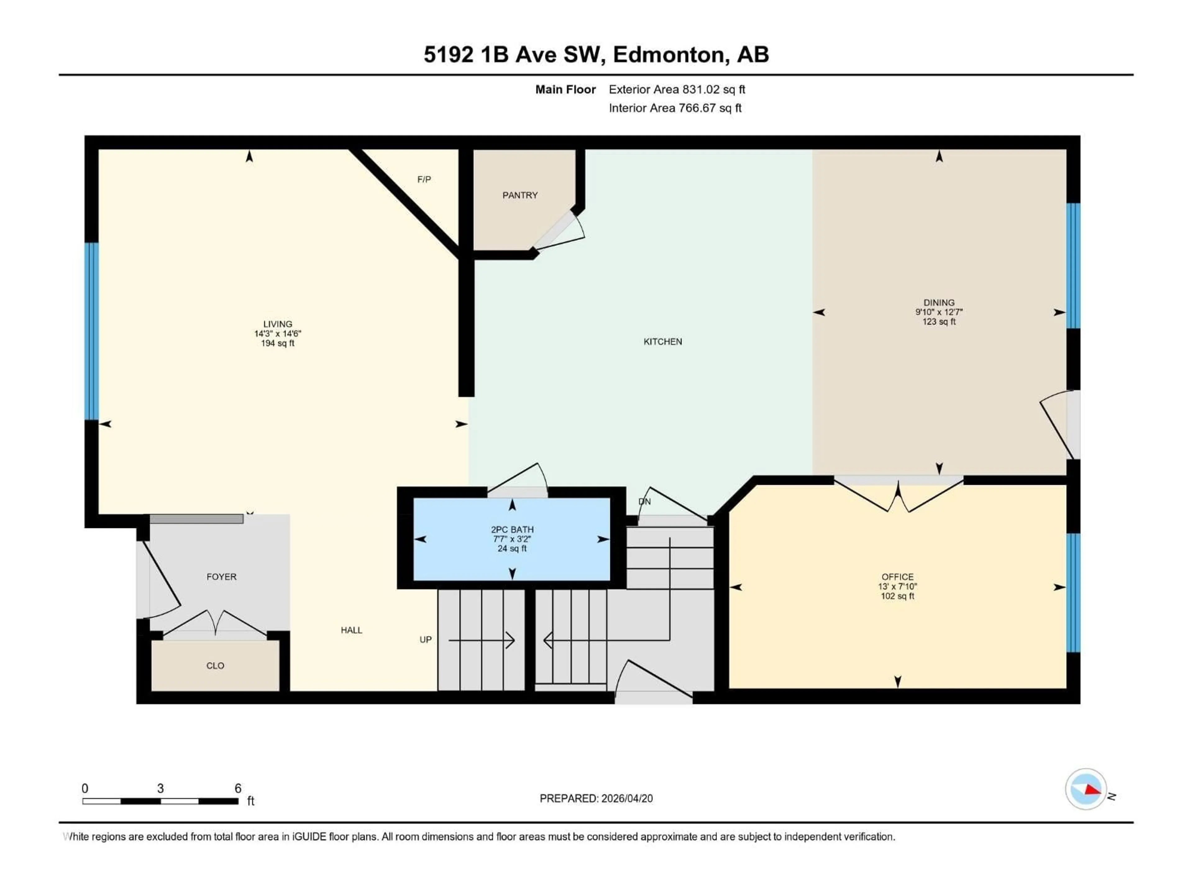 Floor plan for 5192 1B AVENUE SW, Edmonton Alberta T6X0Z6
