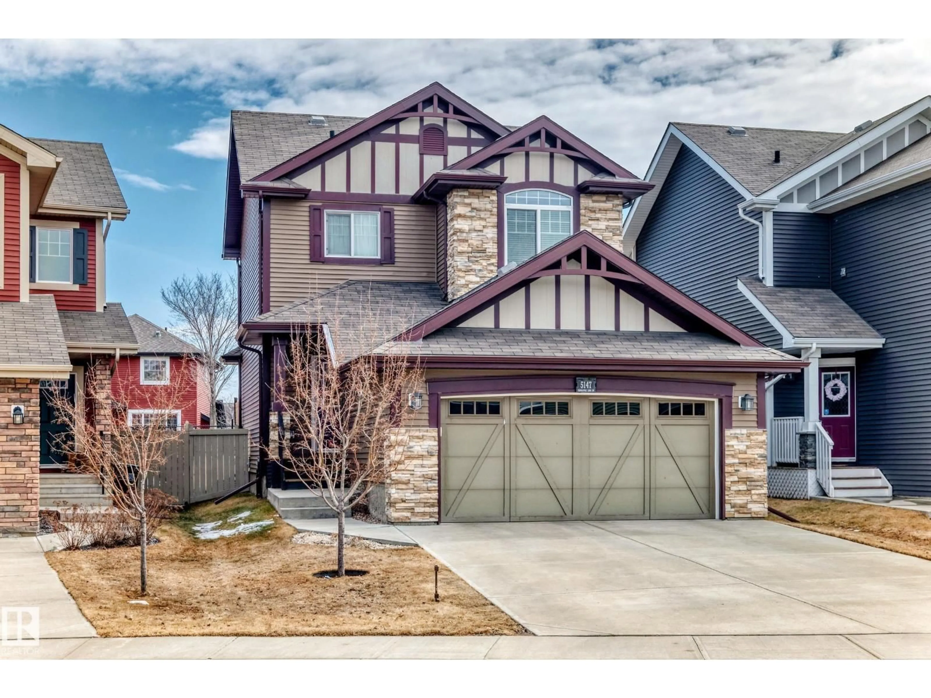 Home with vinyl exterior material, street for LI SW - 5147 CRABAPPLE LINK, Edmonton Alberta T6X1X1