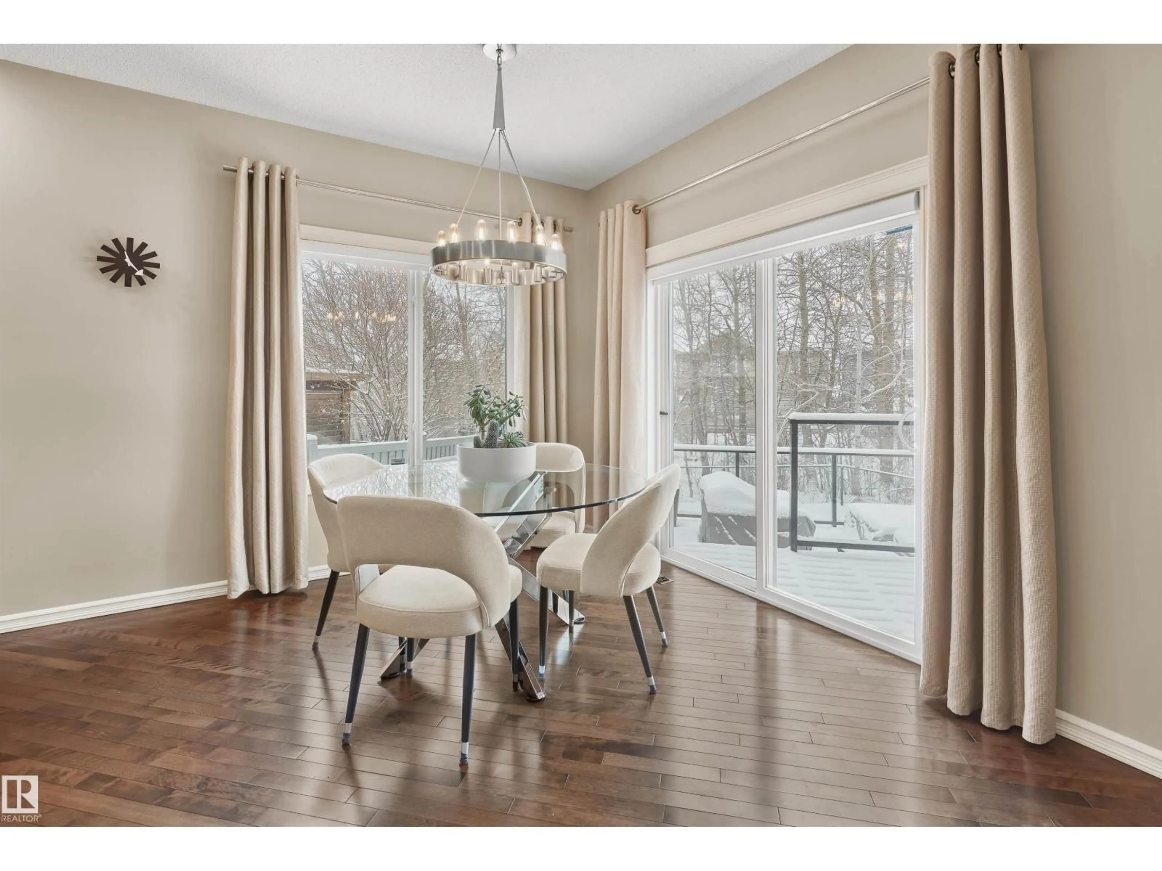 Dining room, wood/laminate floor for 4903 213 ST, Edmonton Alberta T6M0G6