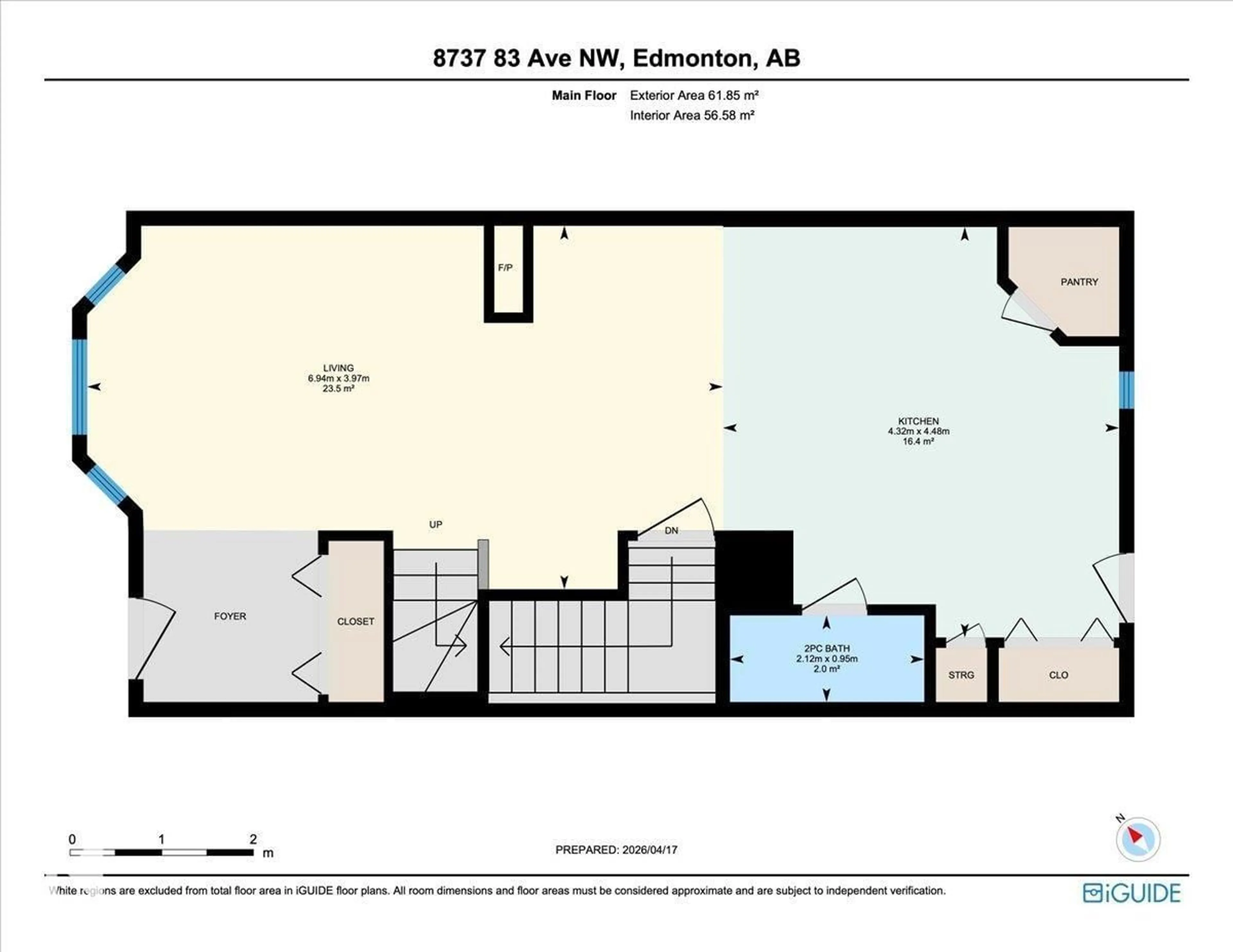 Floor plan for 8737 83 AV, Edmonton Alberta T6C1B2