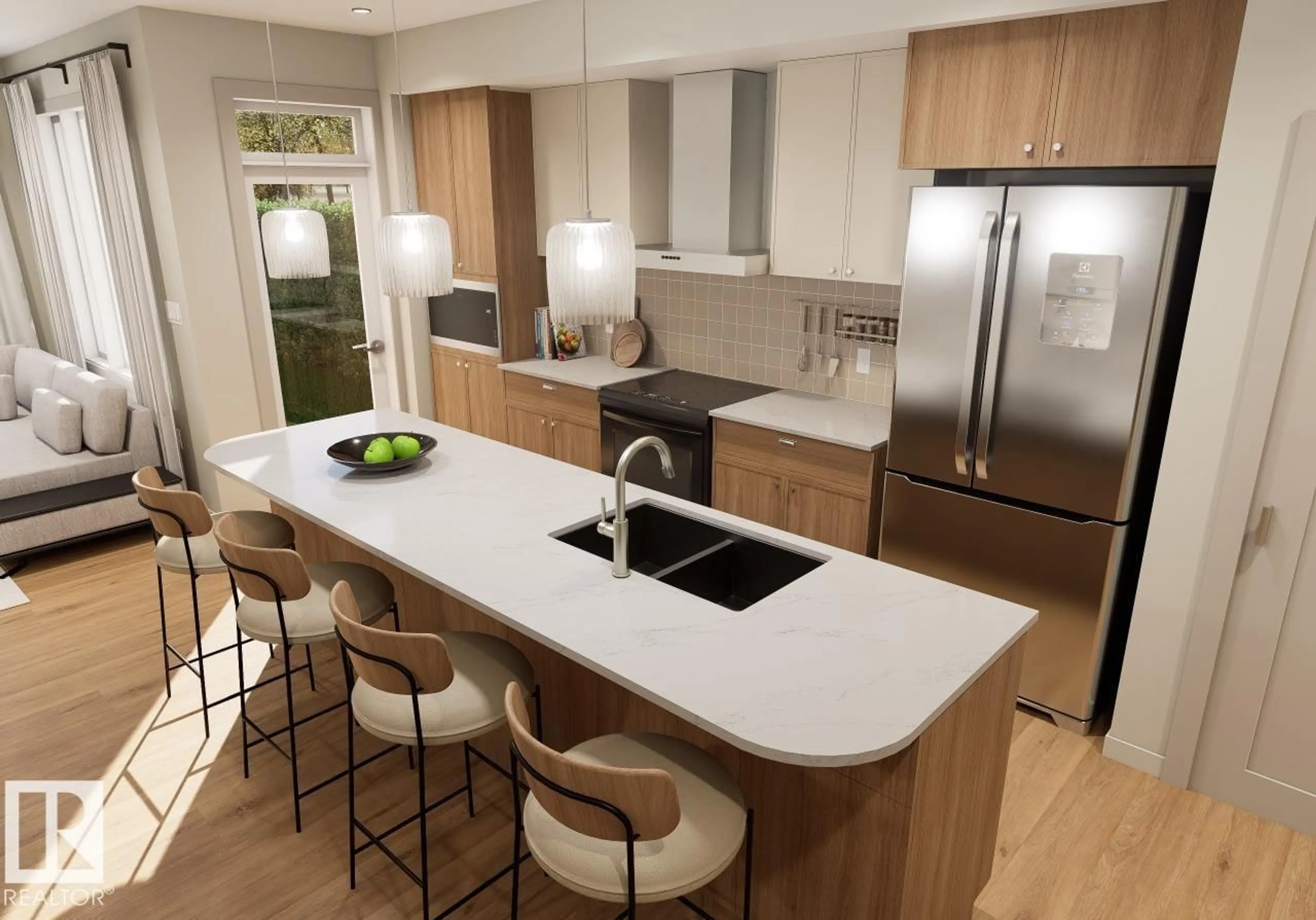 Contemporary kitchen, wood/laminate floor for SW - 424 30 ST, Edmonton Alberta T6X3C9