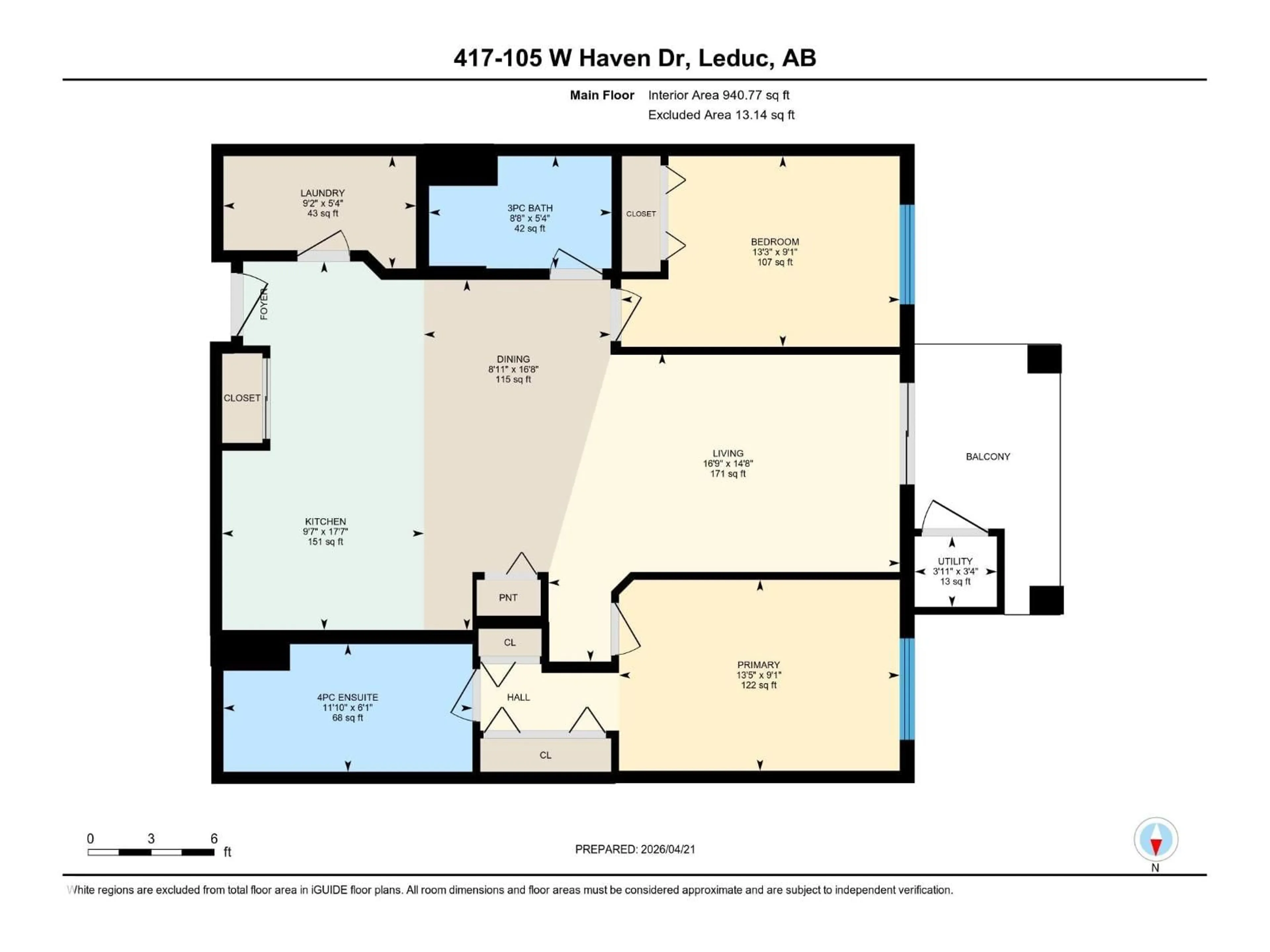 Floor plan for 417 105 WEST HAVEN DR, Leduc Alberta T9E0R9