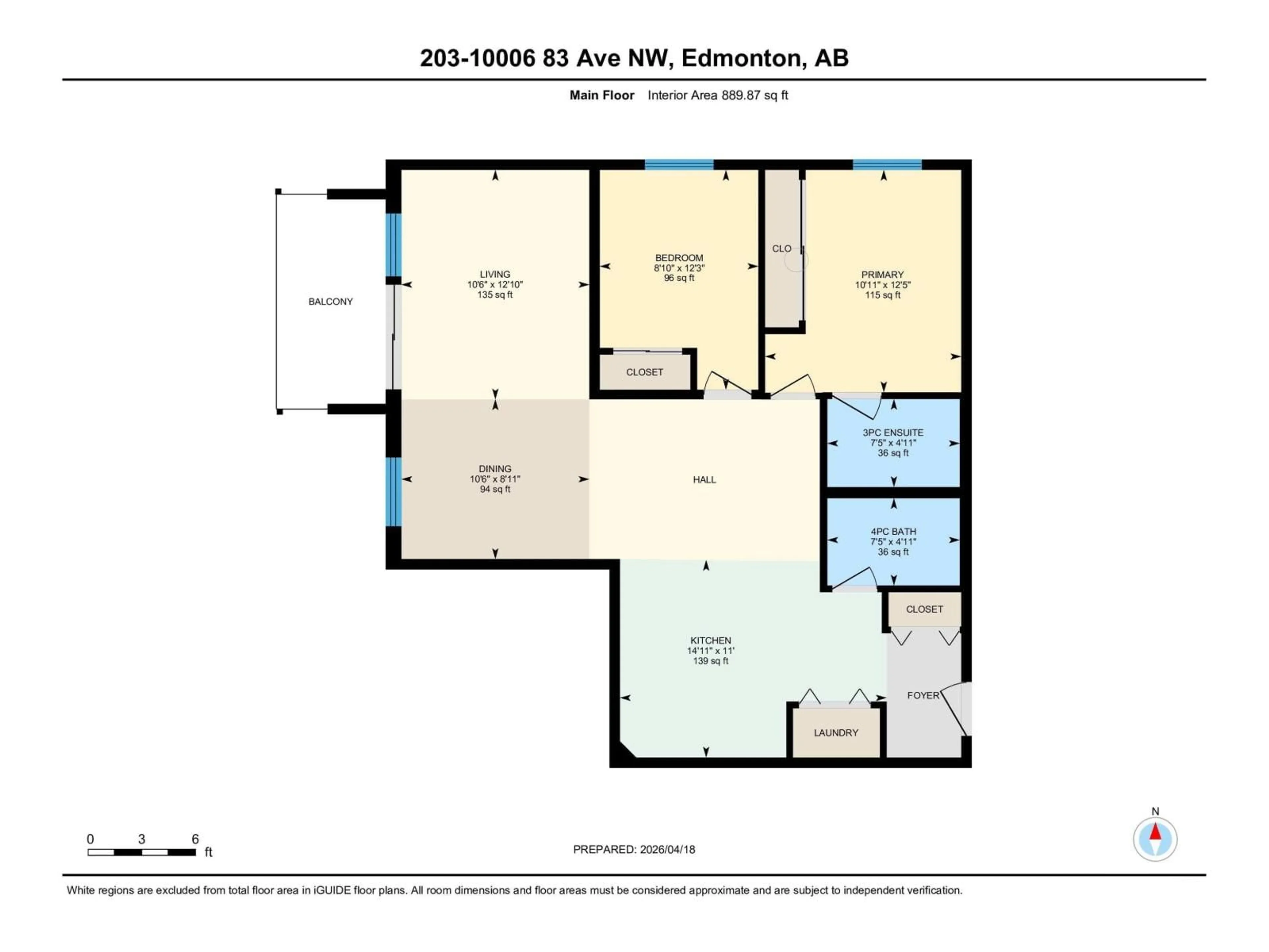 Floor plan for 203 - 10006 83 AV, Edmonton Alberta T6E2C2