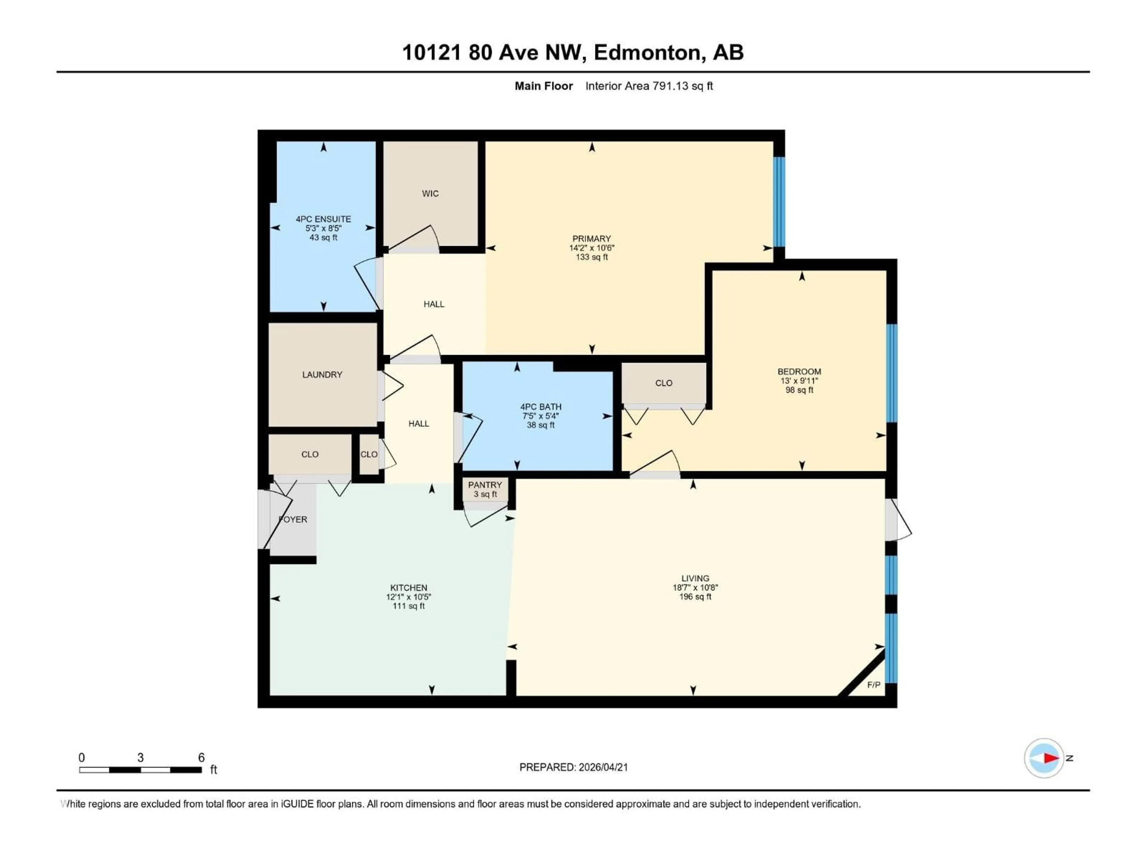 Floor plan for #104 - 10121 80 AV, Edmonton Alberta T6E0B9
