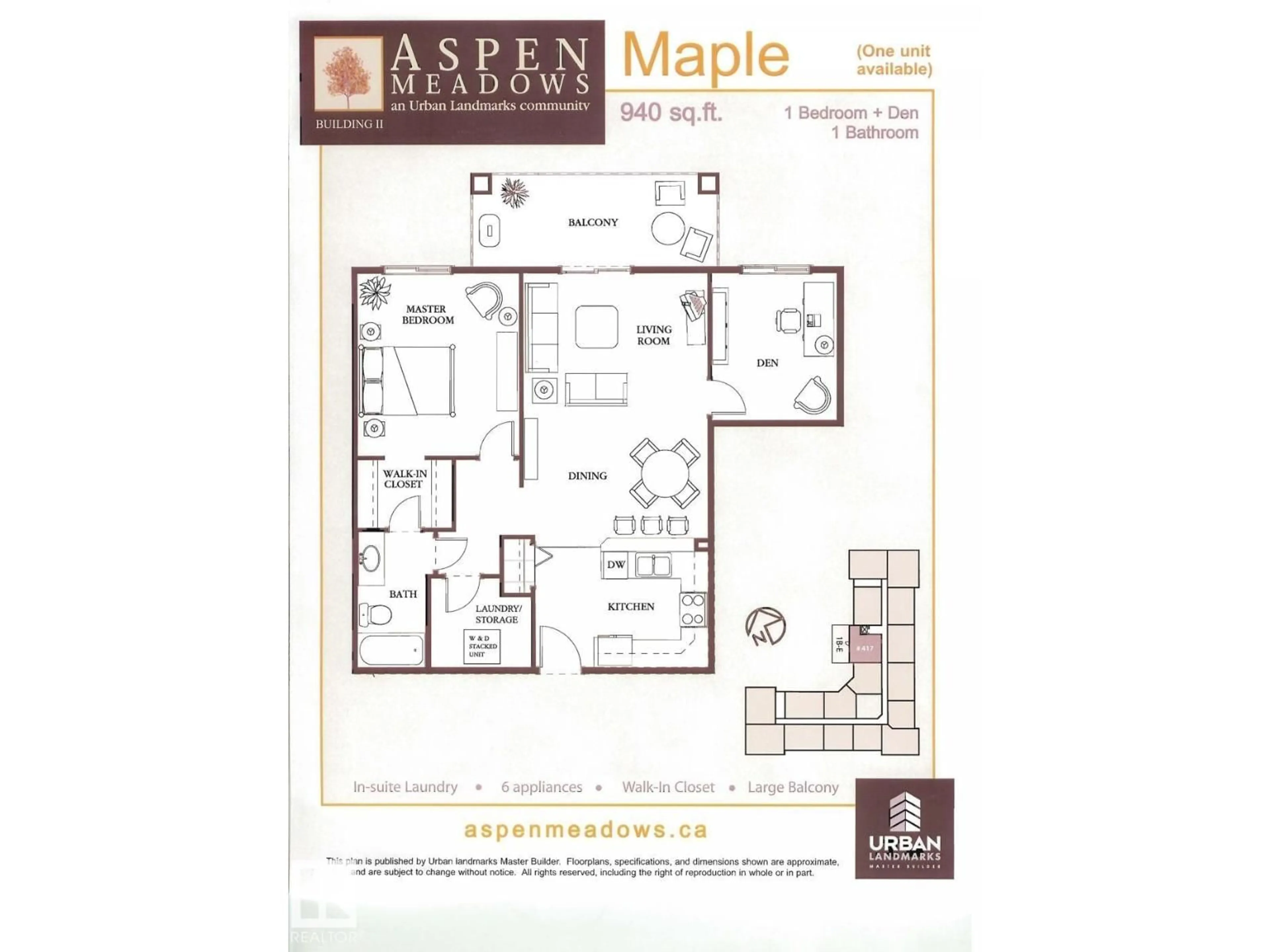 Floor plan for #417 - 4403 23 ST NW, Edmonton Alberta T6T0E4