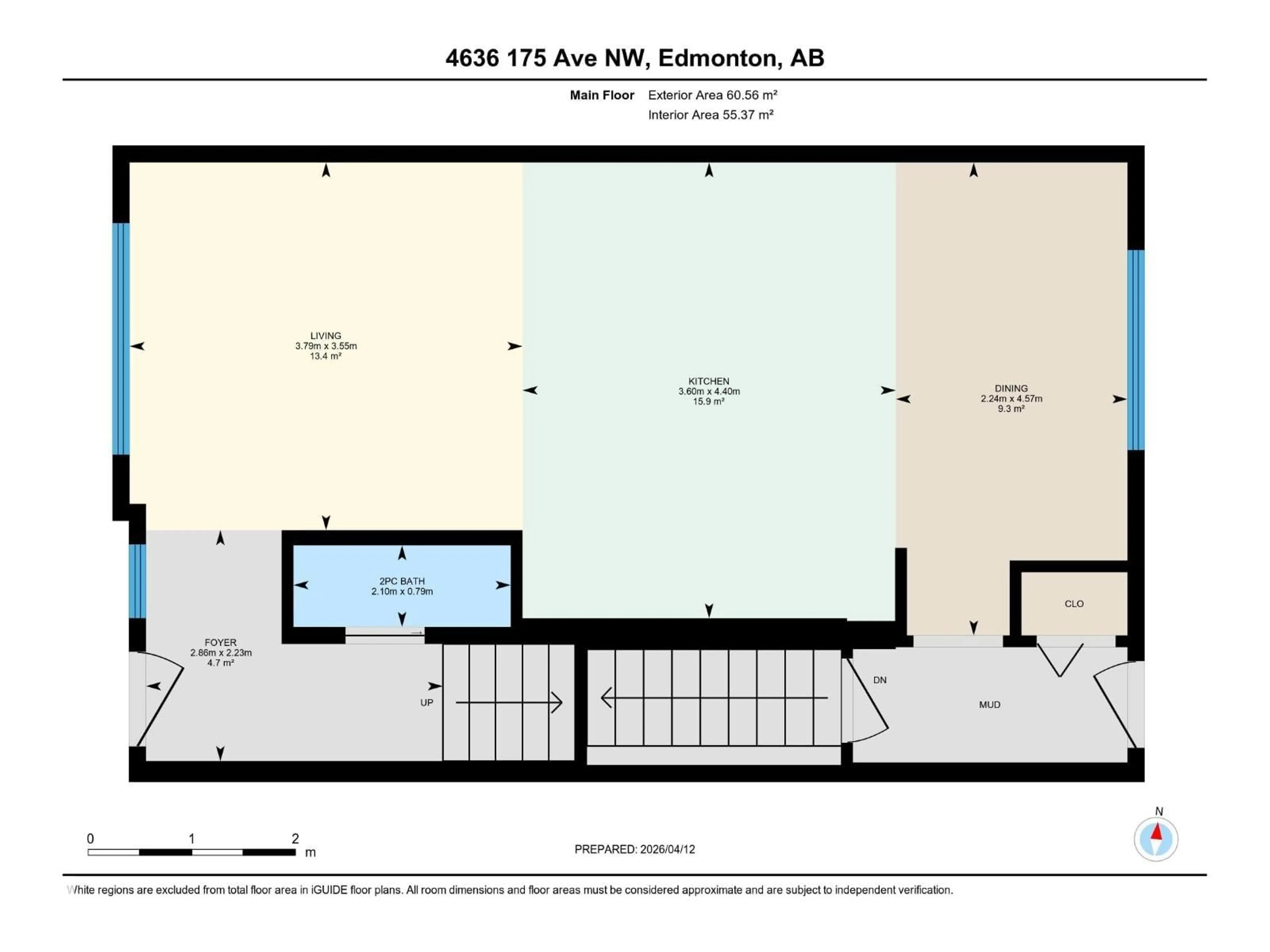 Floor plan for NW - 4636 175 AVE, Edmonton Alberta T5Y4A1