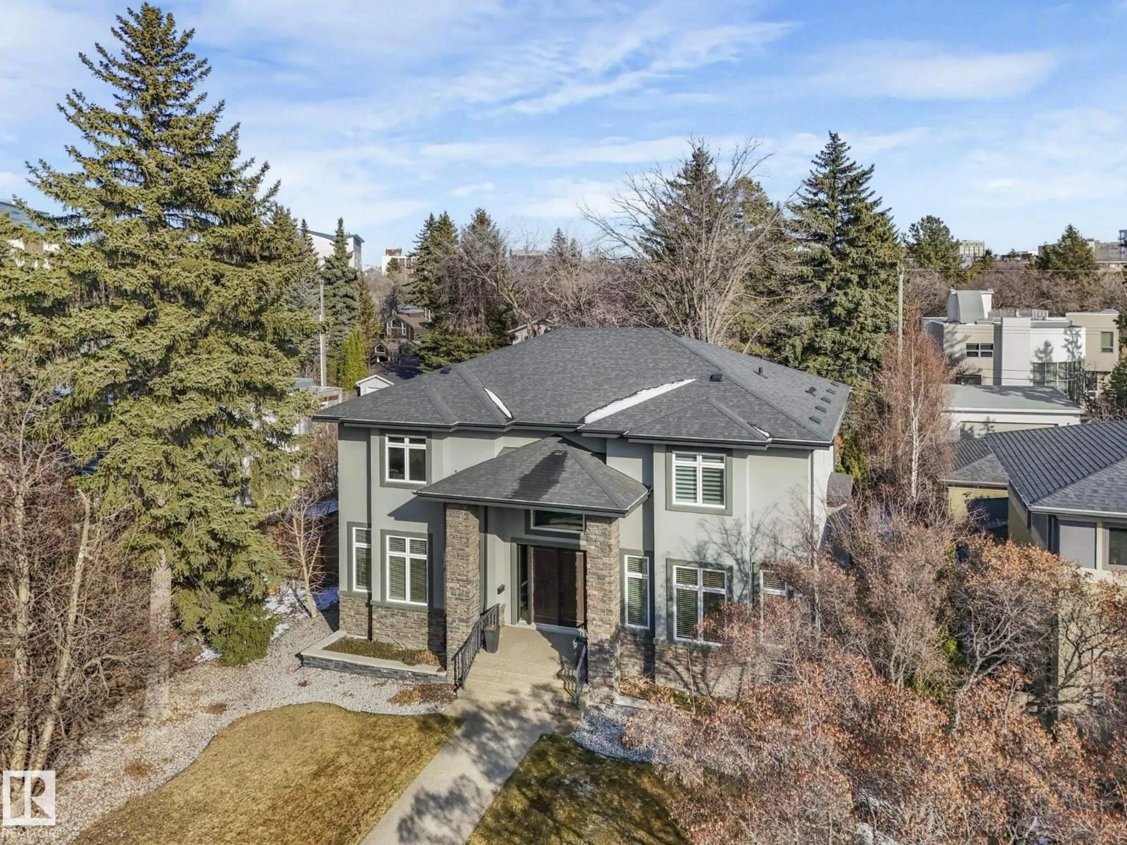 A pic from outside/outdoor area/front of a property/back of a property/a pic from drone, street for 8927 120 ST, Edmonton Alberta T6J1X6