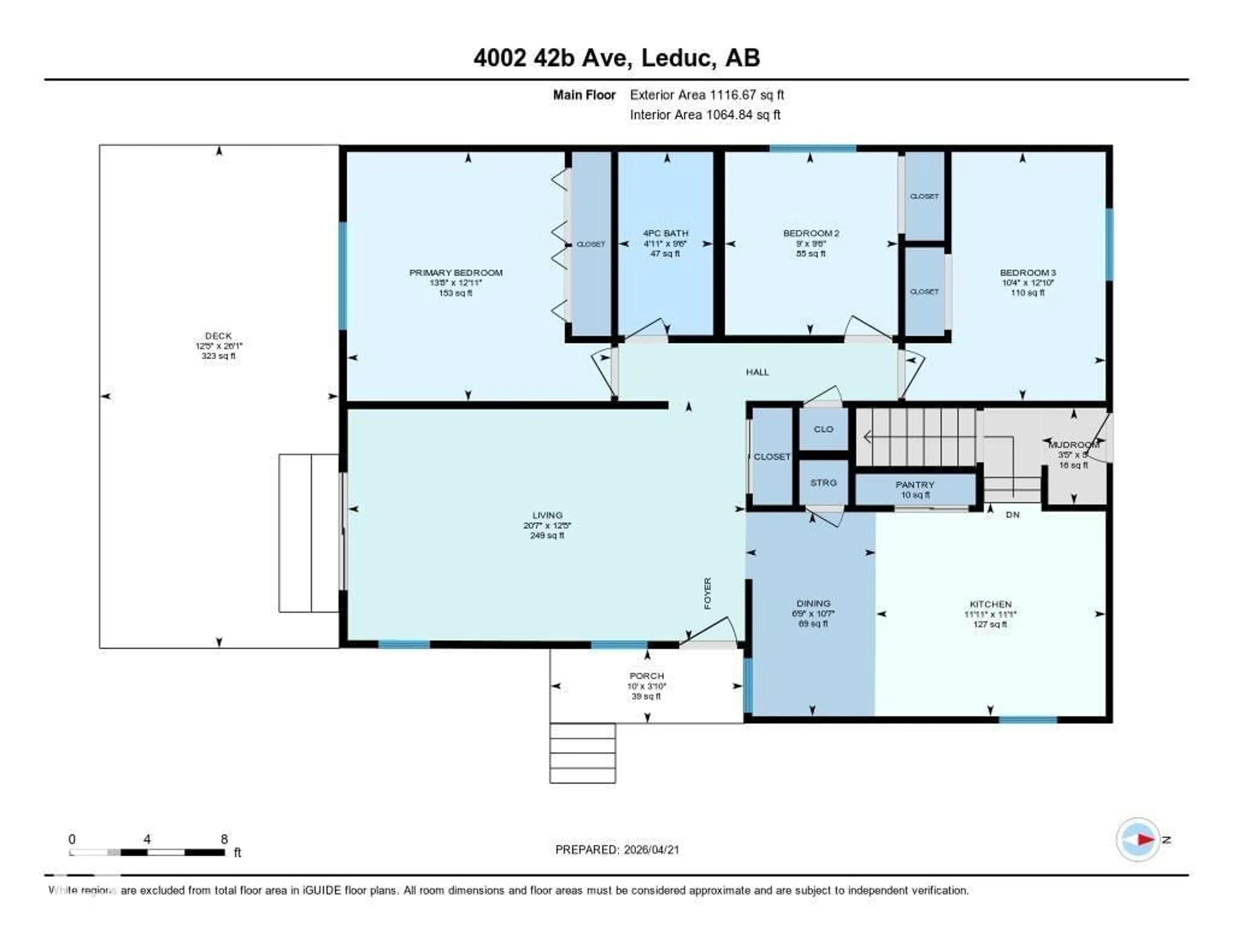Floor plan for 4002 42B AV, Leduc Alberta T9E4X1