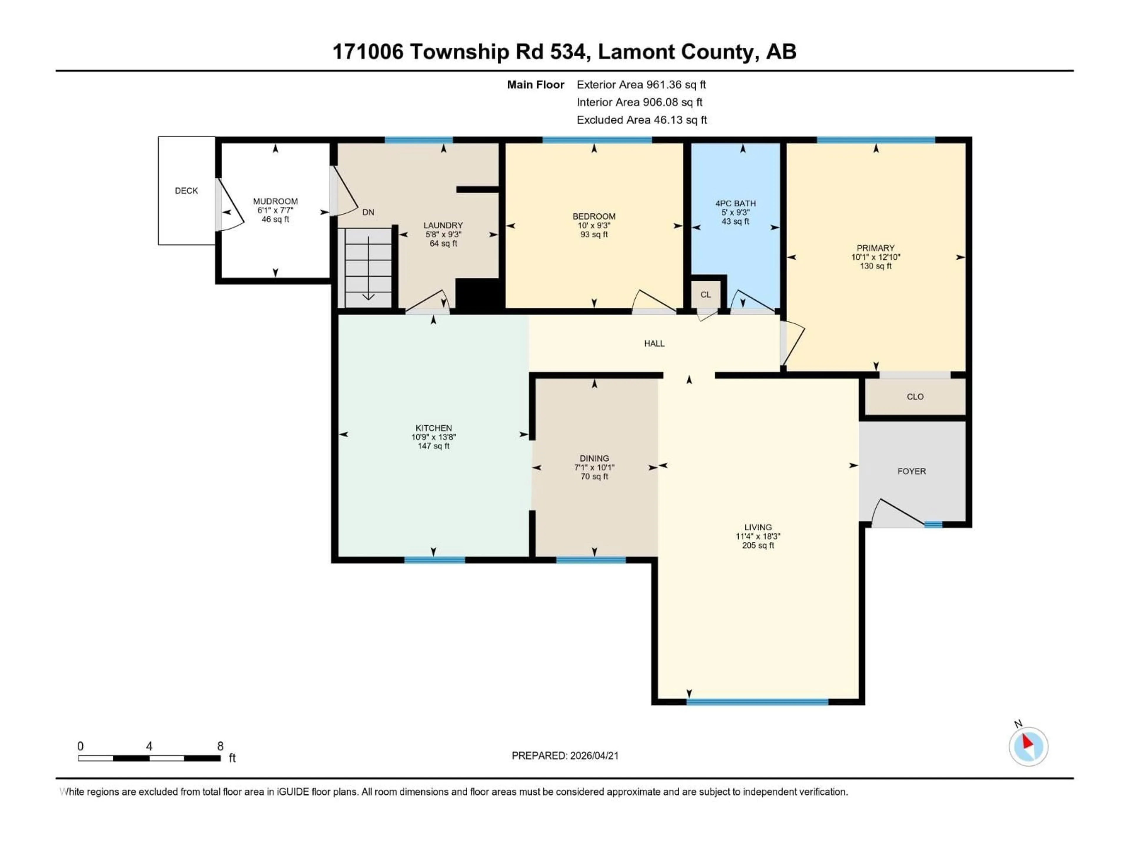 Floor plan for 171006 TWP 534, Rural Lamont County Alberta T0B3H0