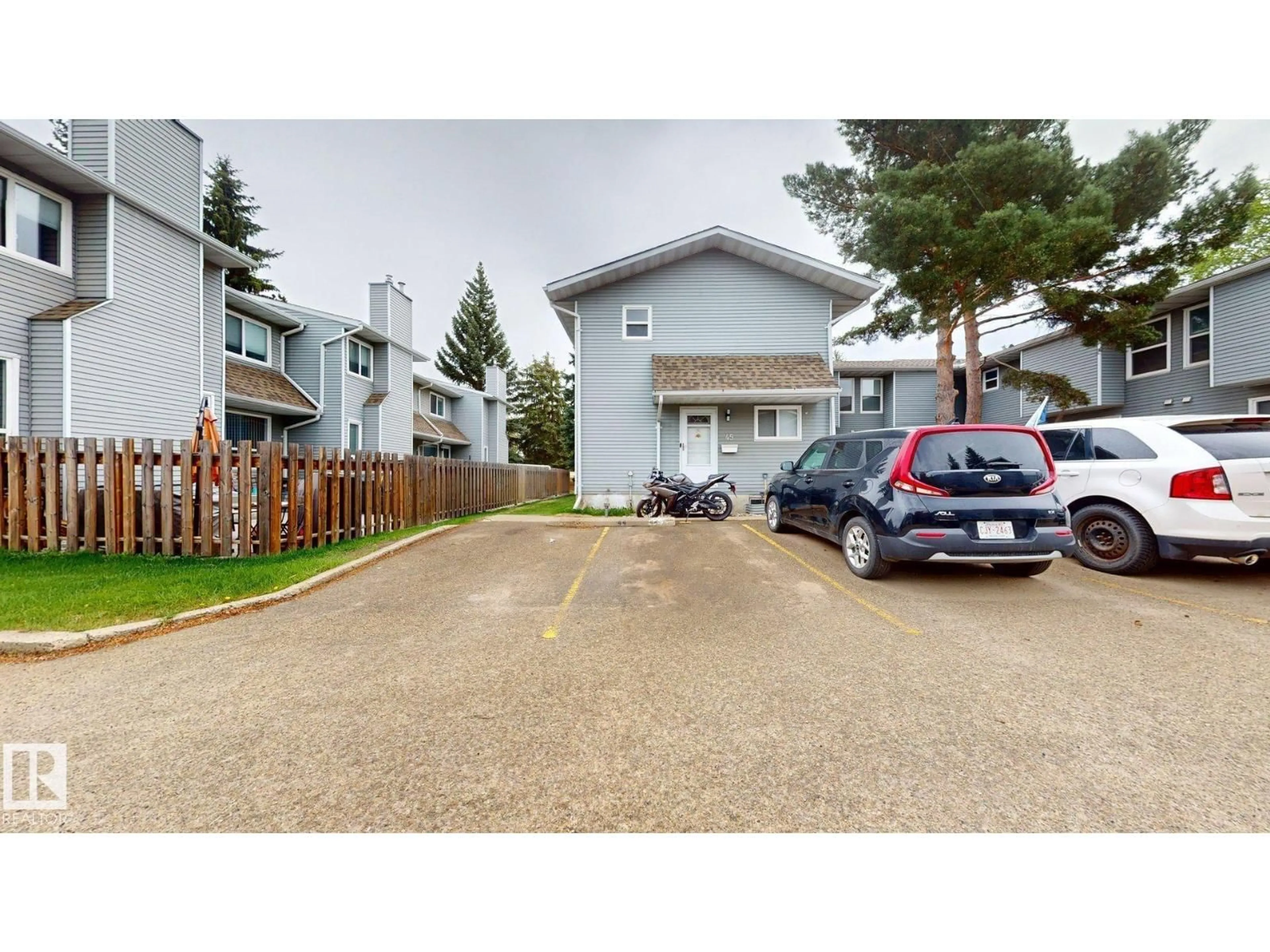 A pic from outside/outdoor area/front of a property/back of a property/a pic from drone, street for #45 - 4403 RIVERBEND RD, Edmonton Alberta T6H5S9