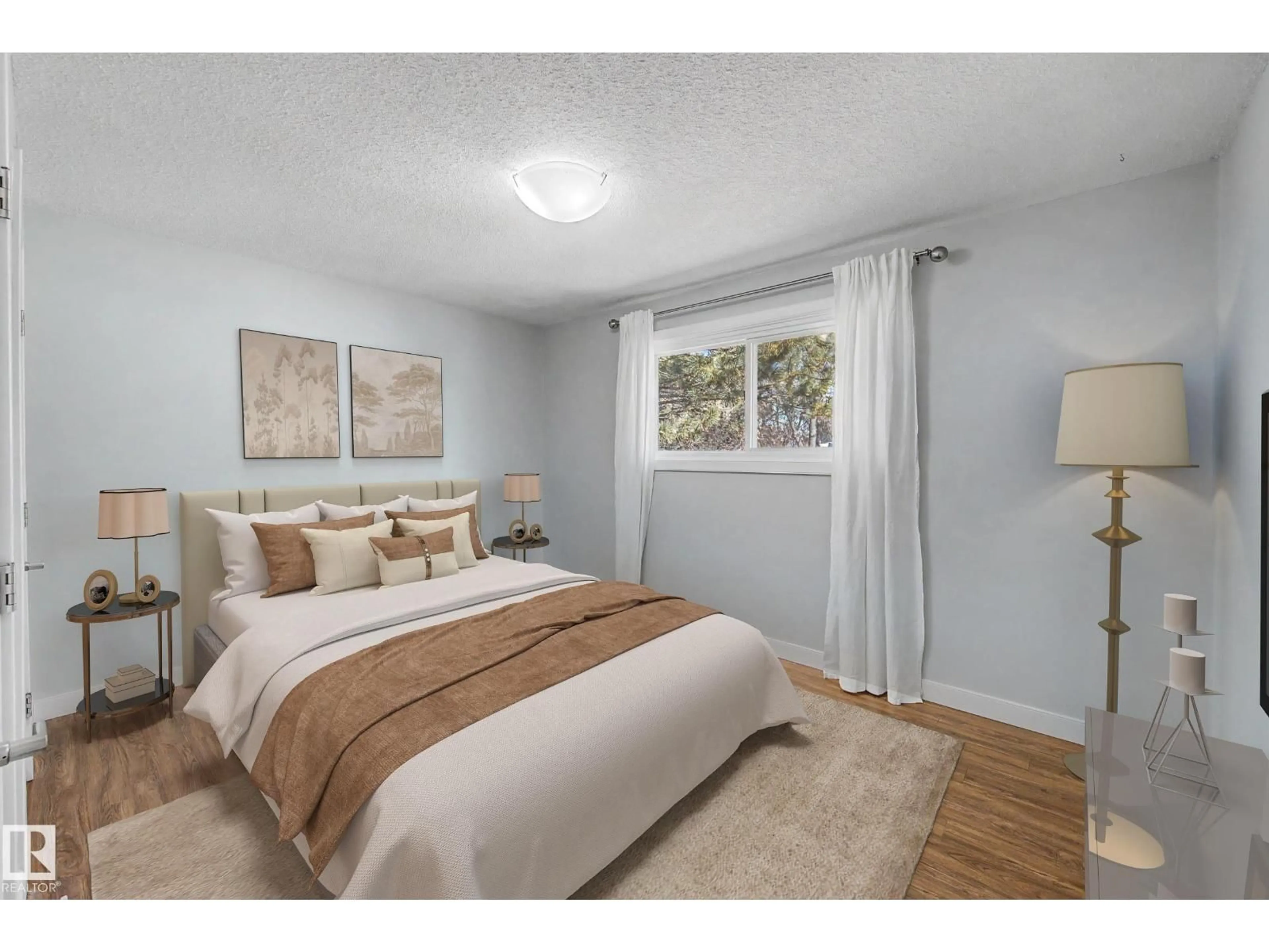 Bedroom with bed, unknown for NW - 7815 156 ST, Edmonton Alberta T5R1X6