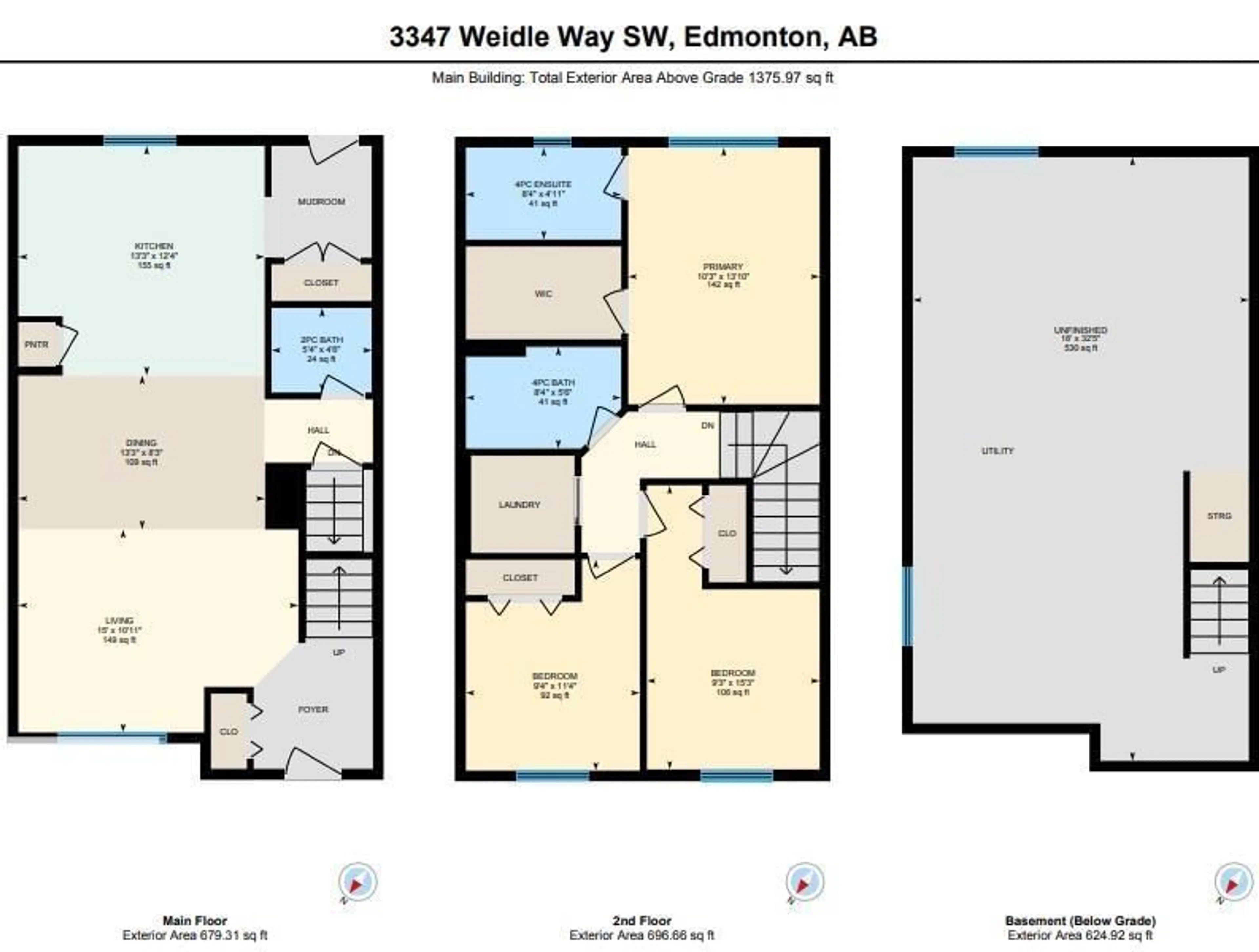 Floor plan for 3347 WEIDLE WY, Edmonton Alberta T6X1T2