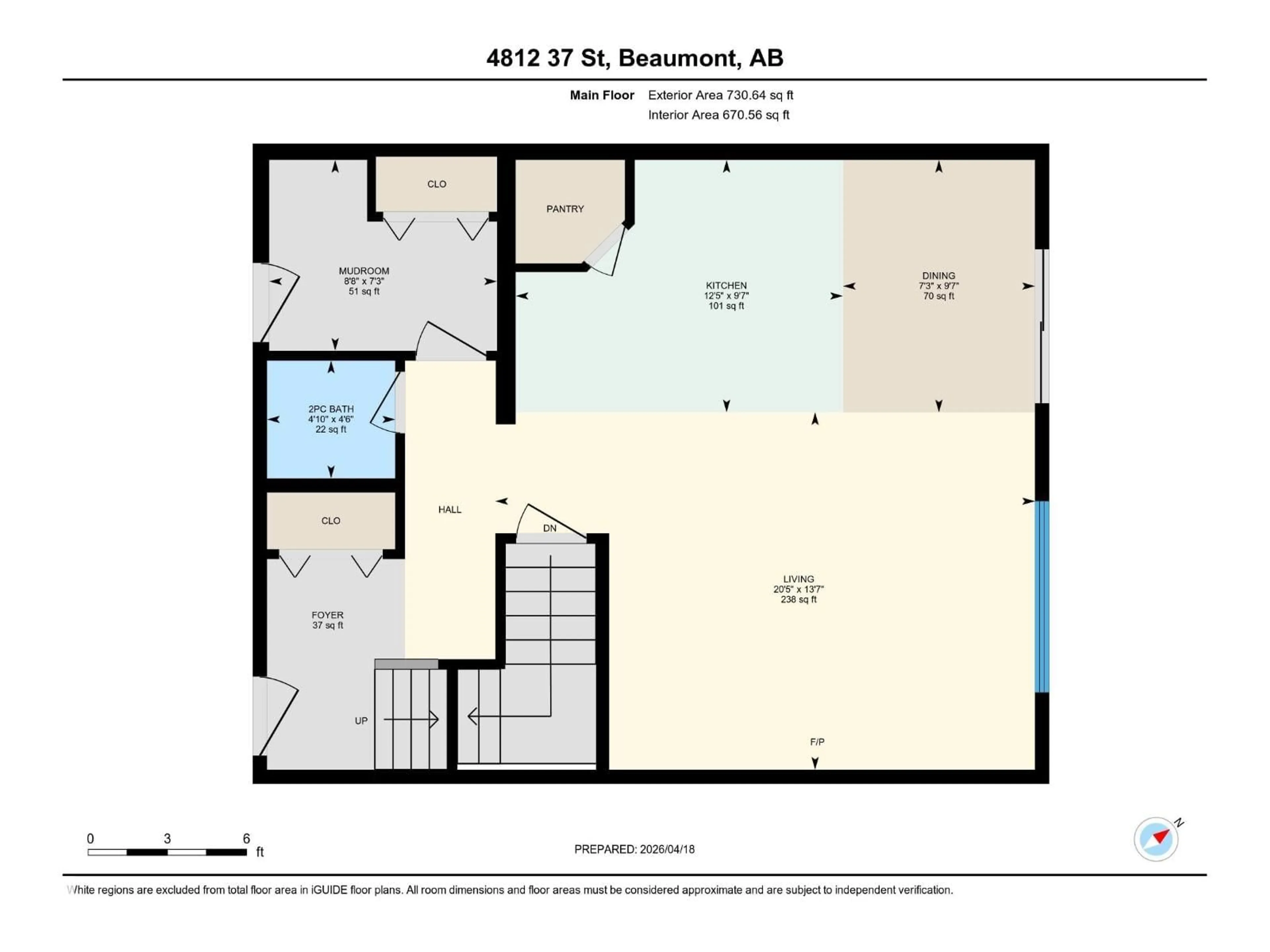 Floor plan for 4812 37 ST, Beaumont Alberta T4X2B5