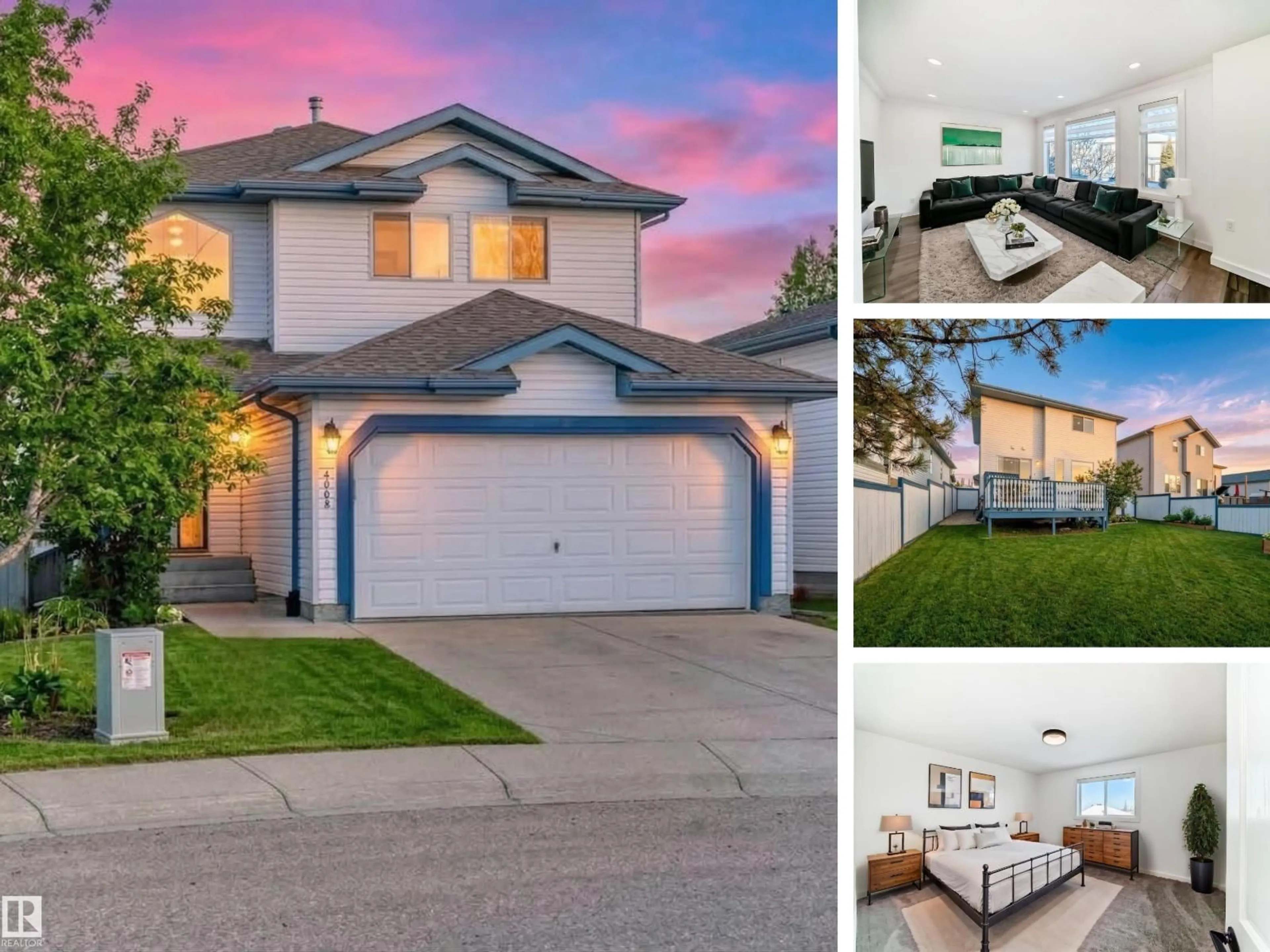 A pic from outside/outdoor area/front of a property/back of a property/a pic from drone, street for 4008 37 AV NW, Edmonton Alberta T6L7B2