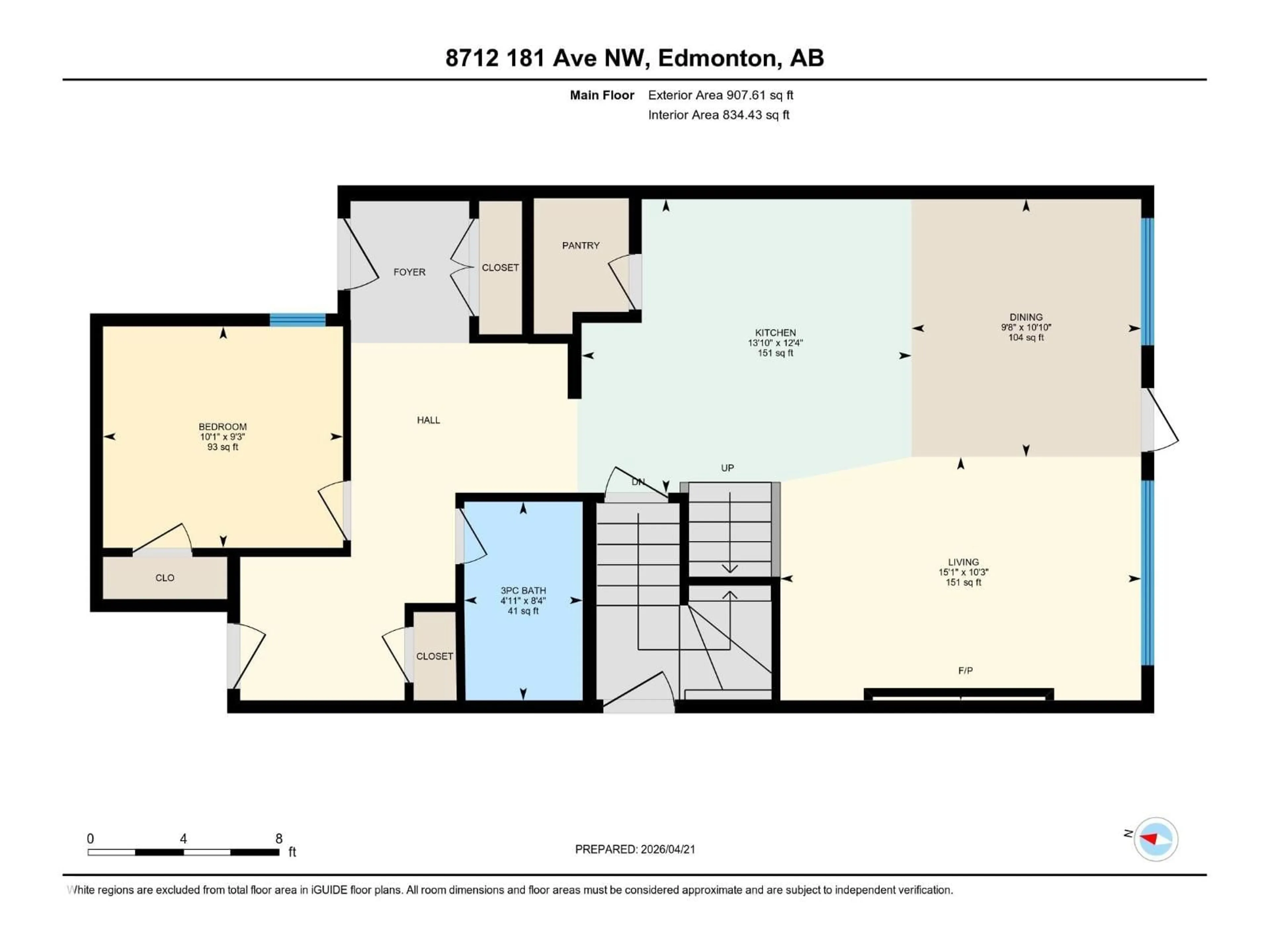 Floor plan for NW - 8712 181 AV, Edmonton Alberta T5Z0E3