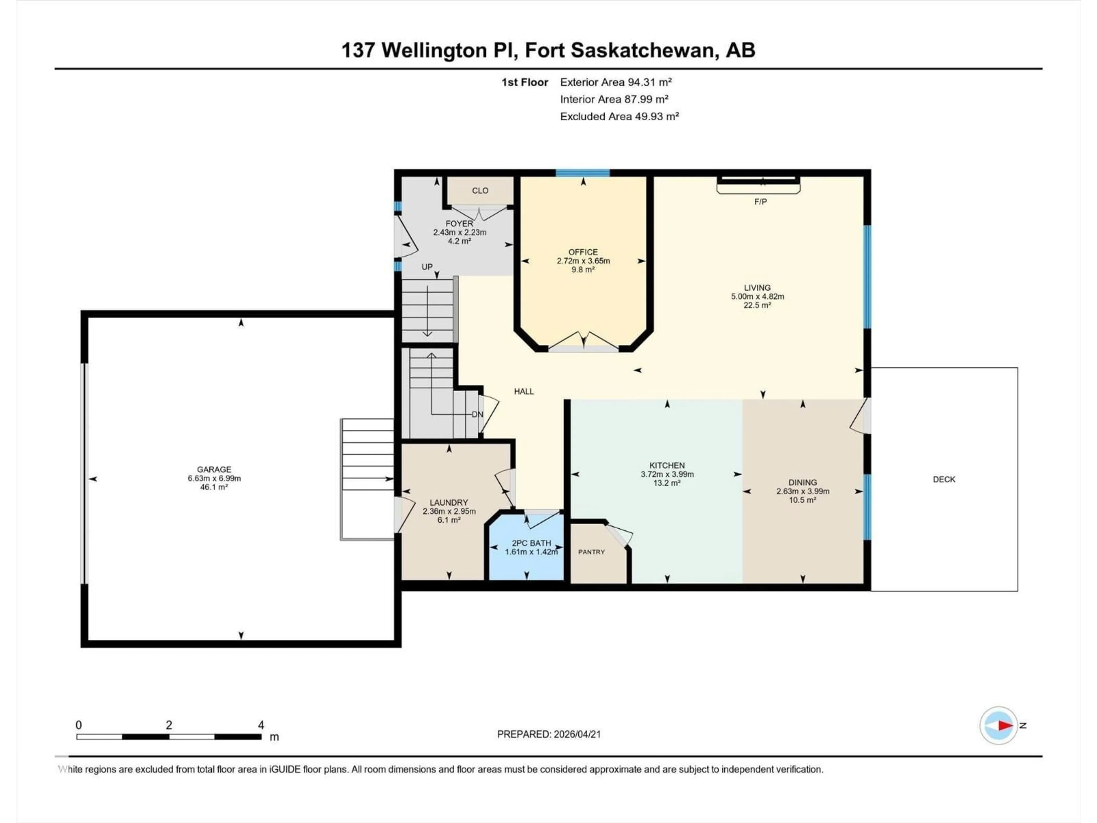 Floor plan for 137 WELLINGTON PL, Fort Saskatchewan Alberta T8L0G4
