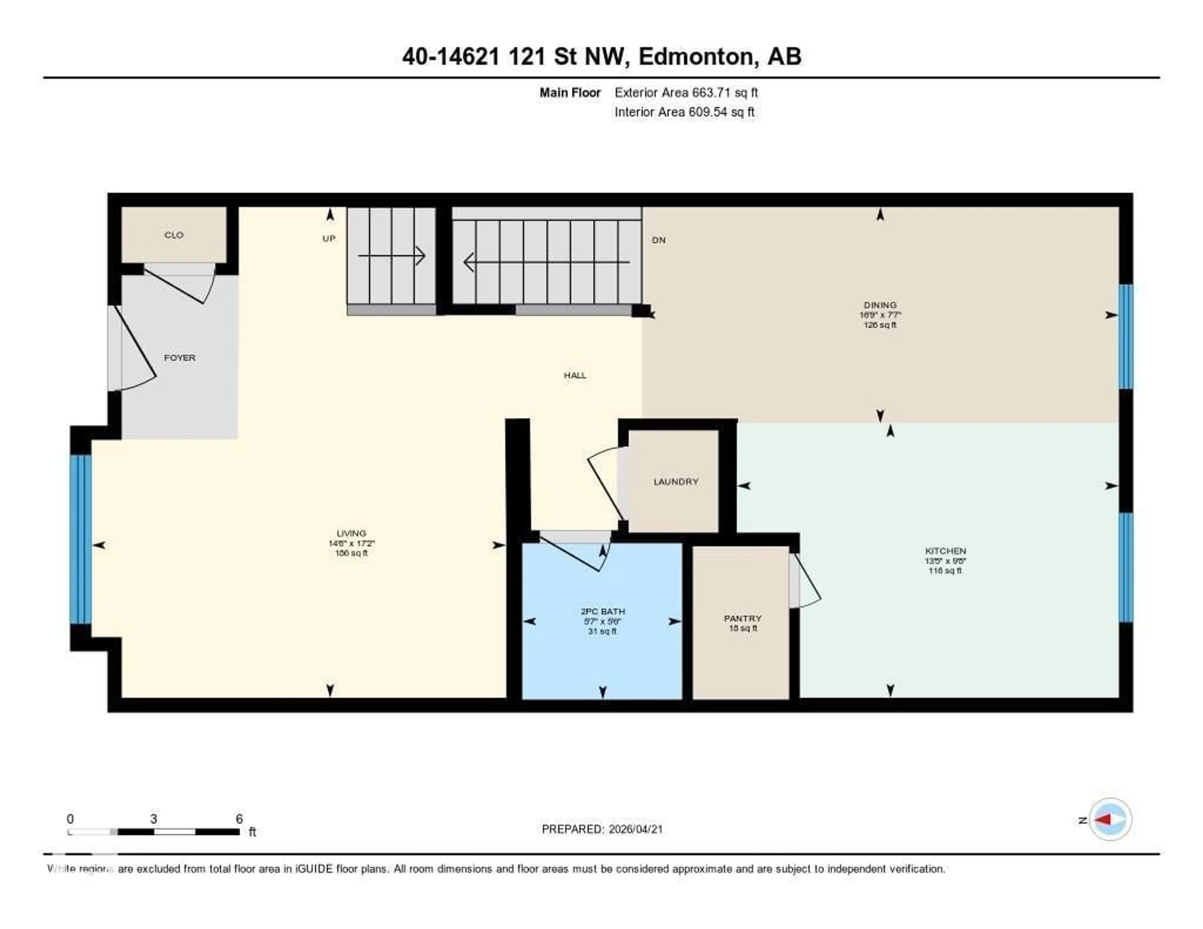 Floor plan for 40 - 14621 121 ST NW, Edmonton Alberta T5X0H2