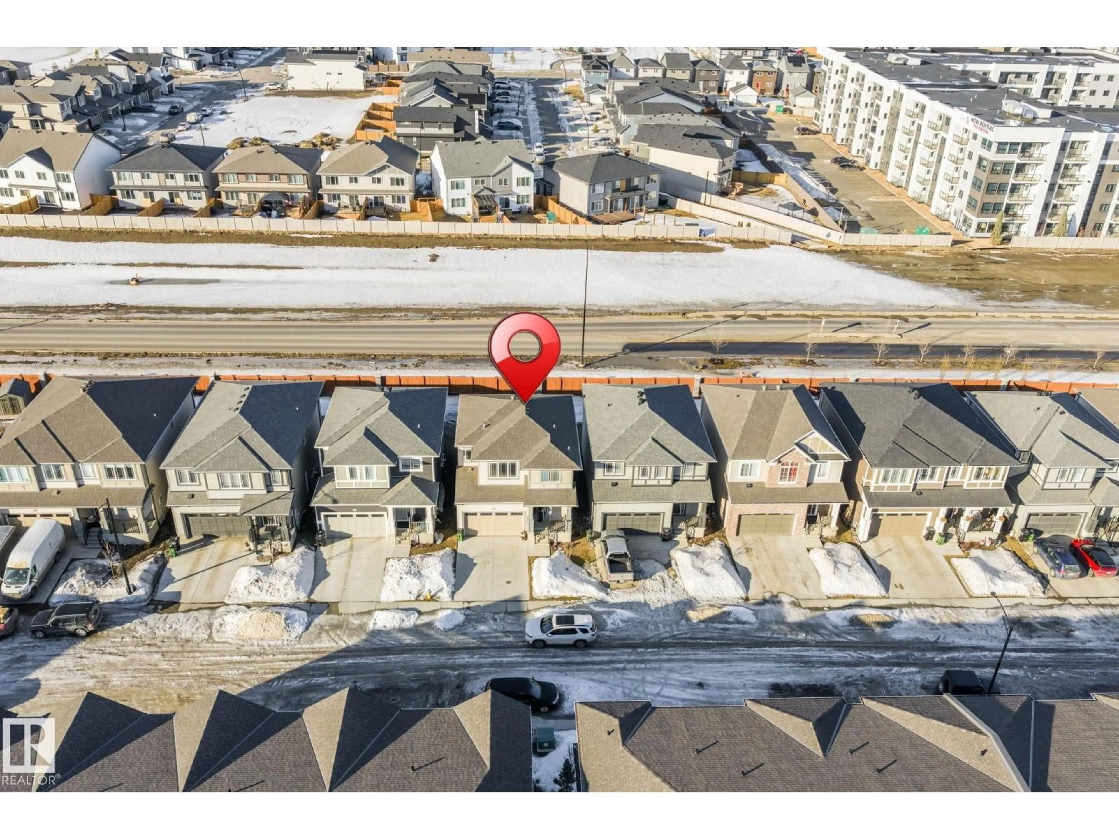 A pic from outside/outdoor area/front of a property/back of a property/a pic from drone, city buildings view from balcony for 20612 22 AV, Edmonton Alberta T6M1N3