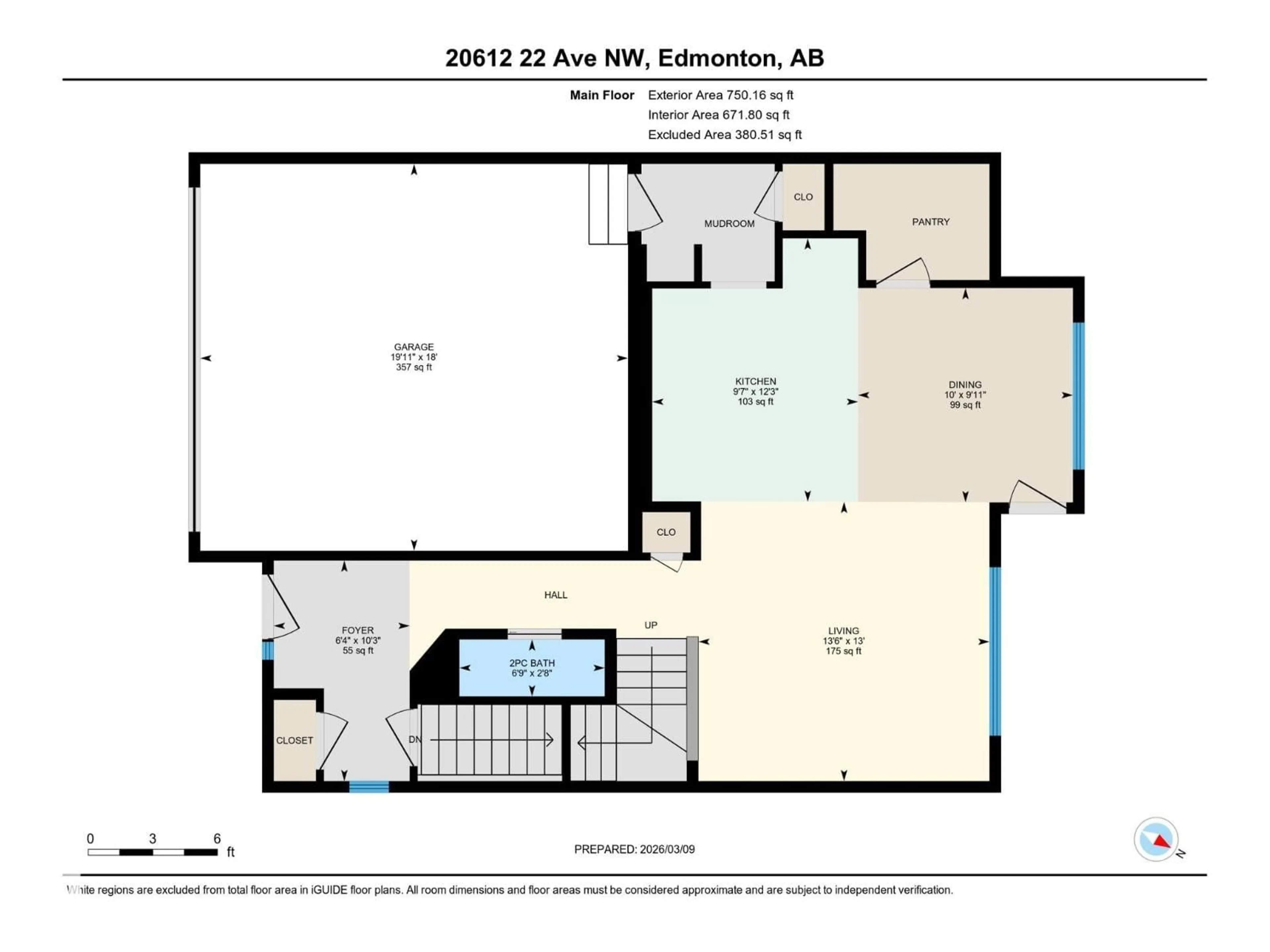 Floor plan for 20612 22 AV, Edmonton Alberta T6M1N3