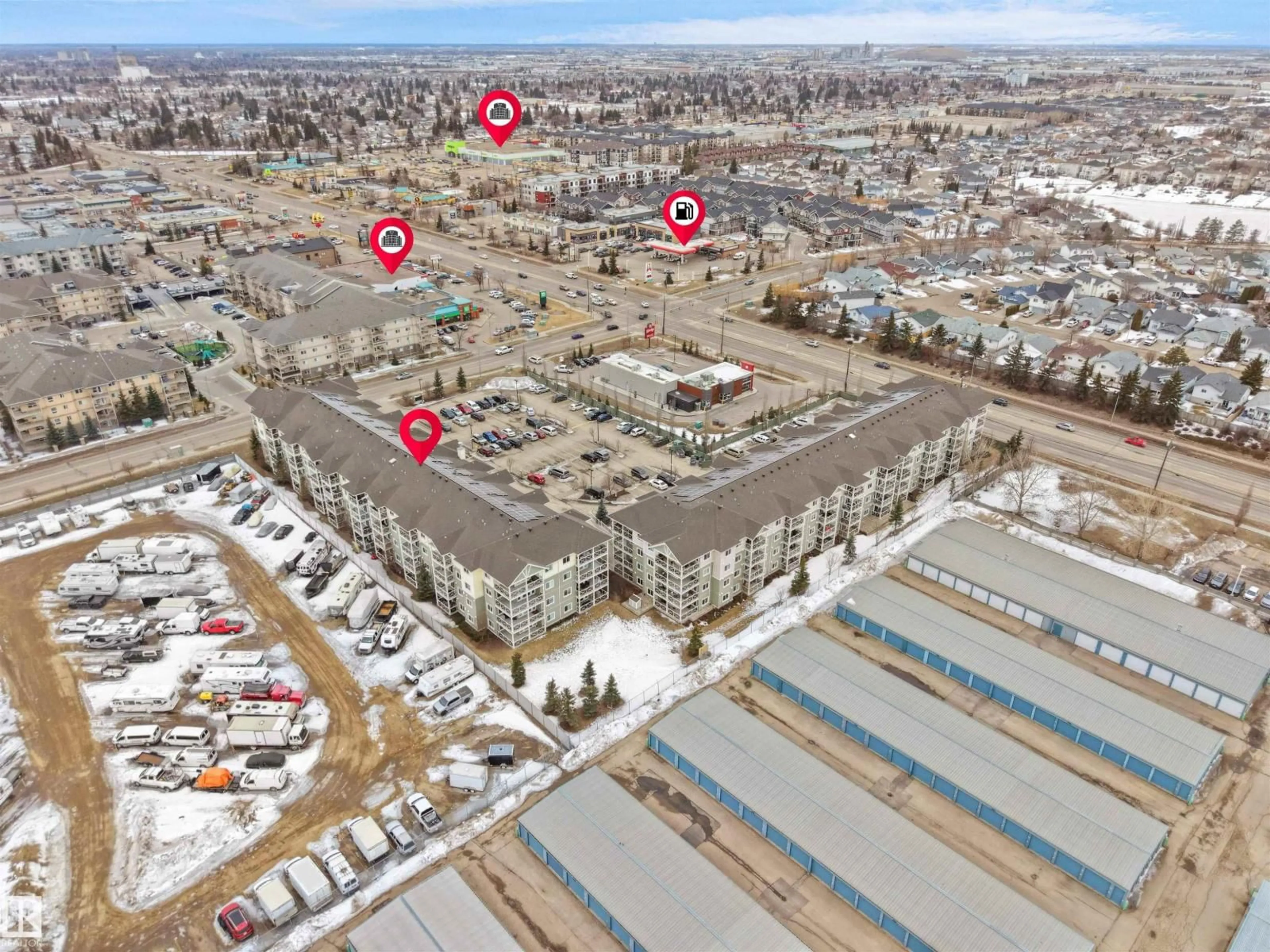 A pic from outside/outdoor area/front of a property/back of a property/a pic from drone, building for #106 - 12660 142 AVENUE AV, Edmonton Alberta T5X0J5